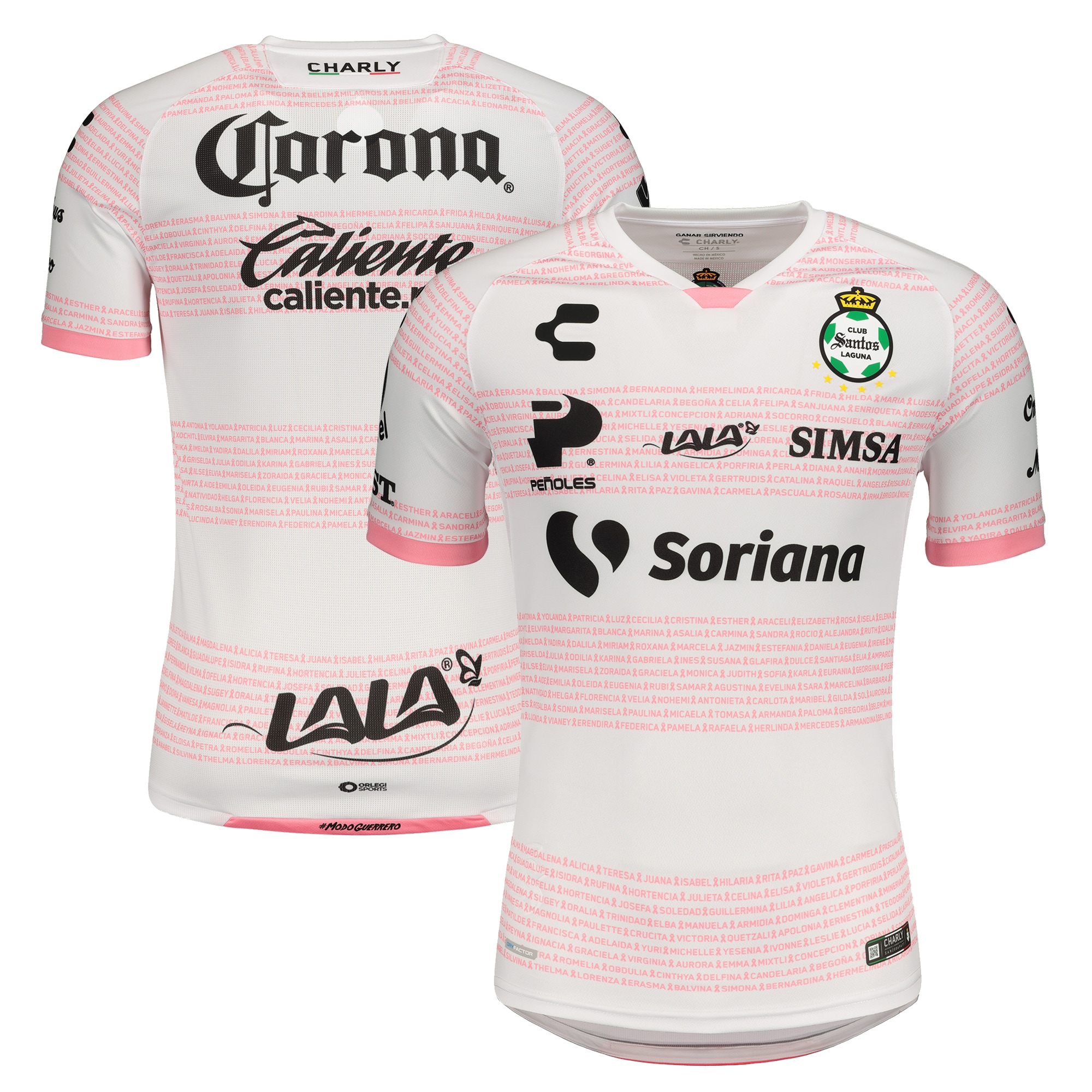 Men's Santos Laguna Jerseys White/Pink 2020/21 Breast Cancer Awareness Authentic Style