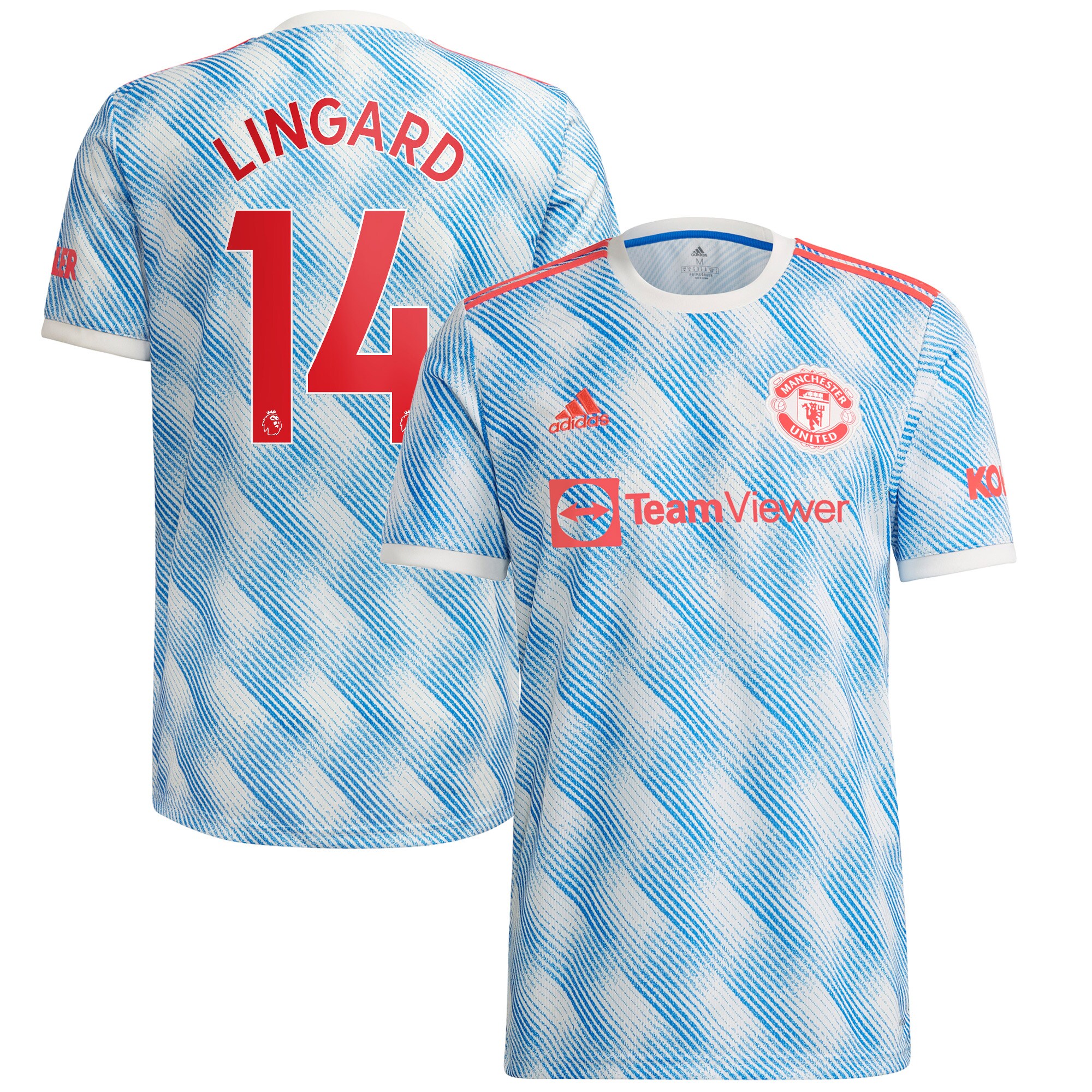 Men's Manchester United Jerseys White Jesse Lingard 2021/22 Away Printed Player Style