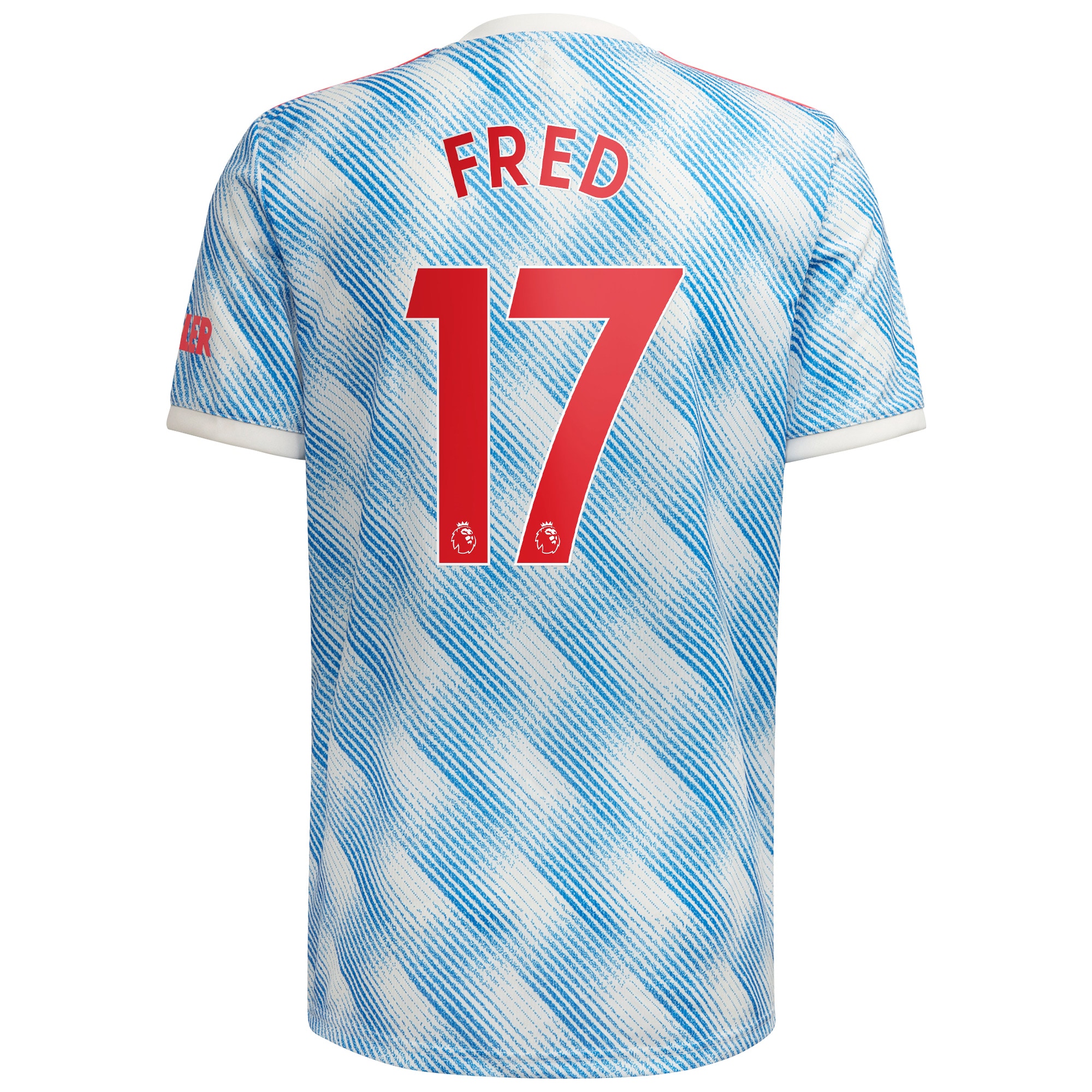 Men's Manchester United Jerseys White Fred 2021/22 Away Printed Player Style