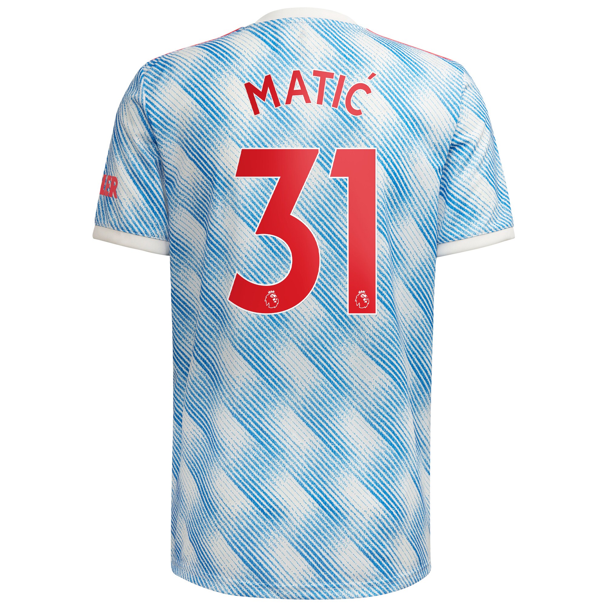Men's Manchester United Jerseys White Nemanja Matic 2021/22 Away Printed Player Style