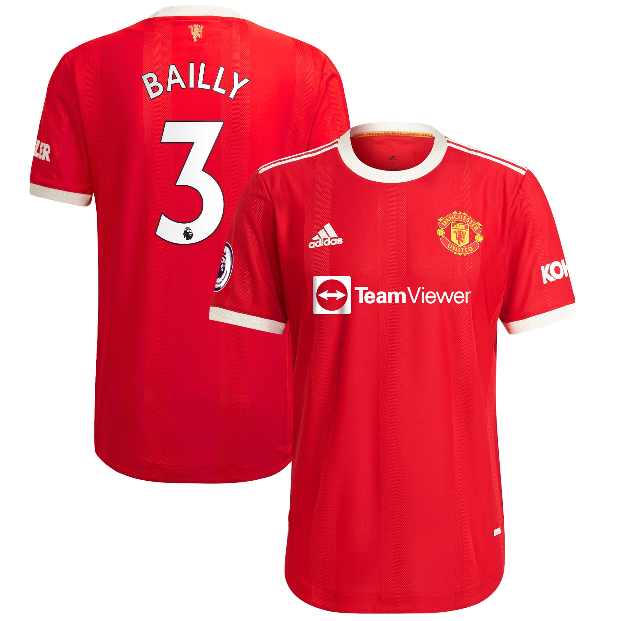 Men's Manchester United Jerseys Red Eric Bailly 2021/22 Home Authentic Player Style