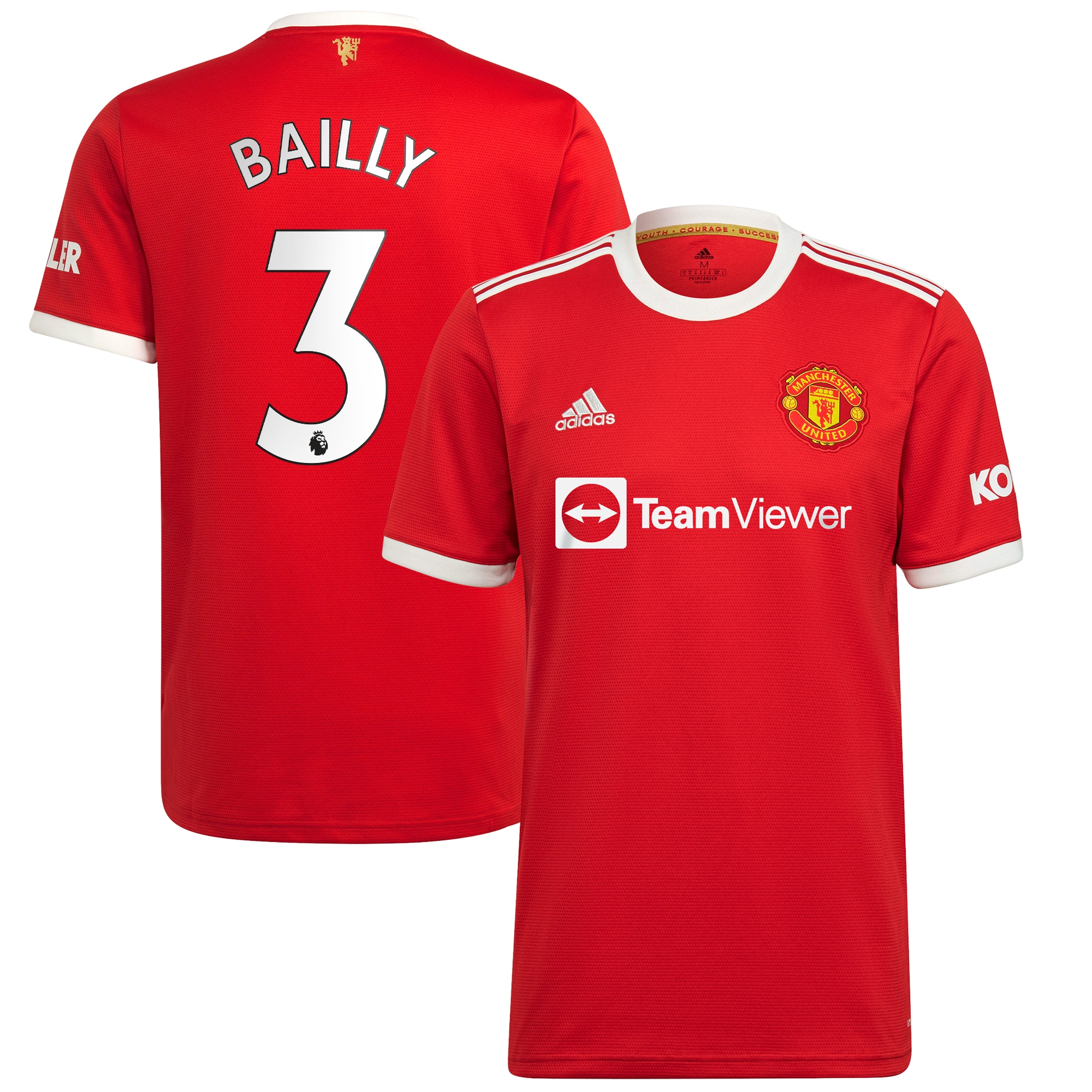 Men's Manchester United Jerseys Red Eric Bailly 2021/22 Home Printed Player Style