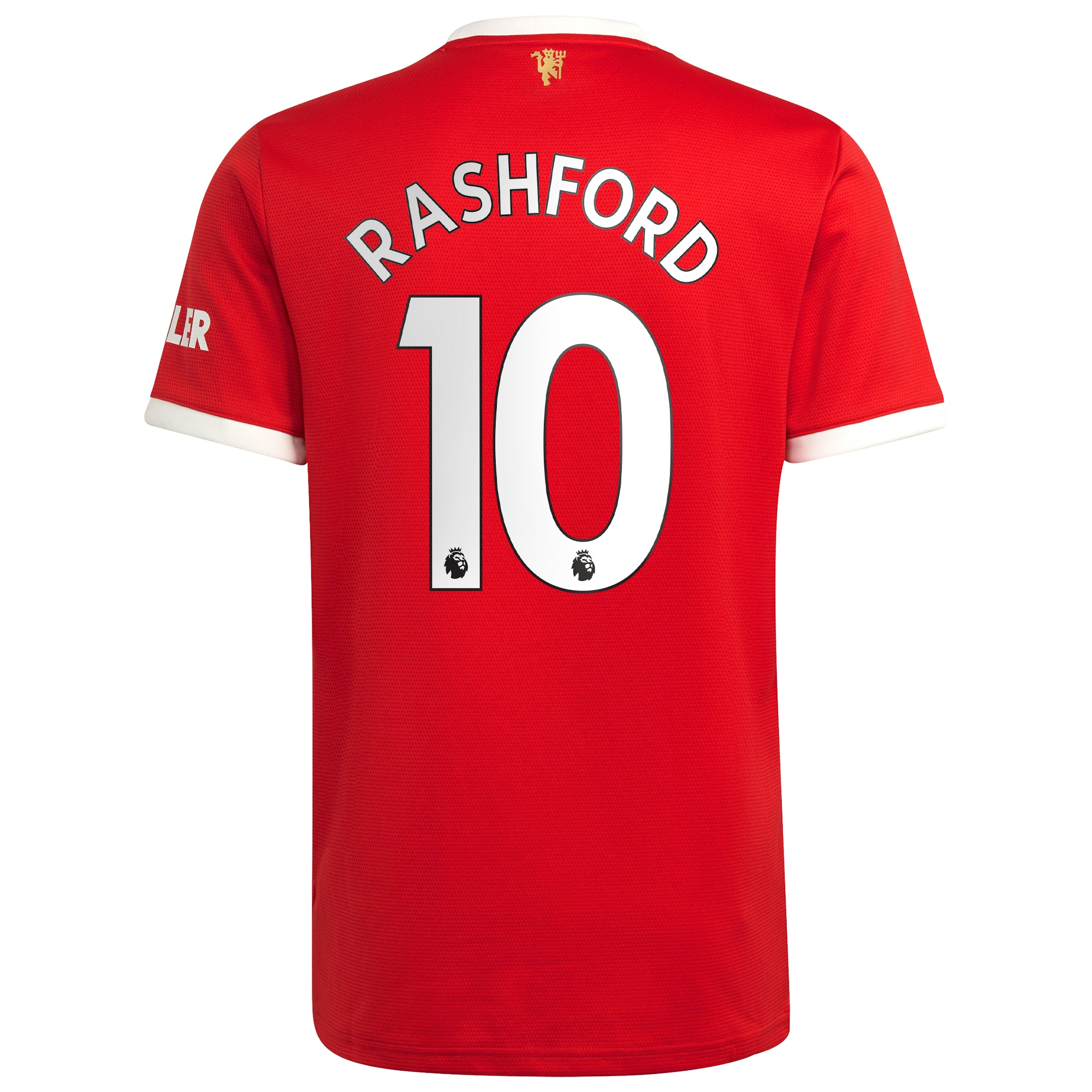 Men's Manchester United Jerseys Red Marcus Rashford 2021/22 Home Printed Player Style