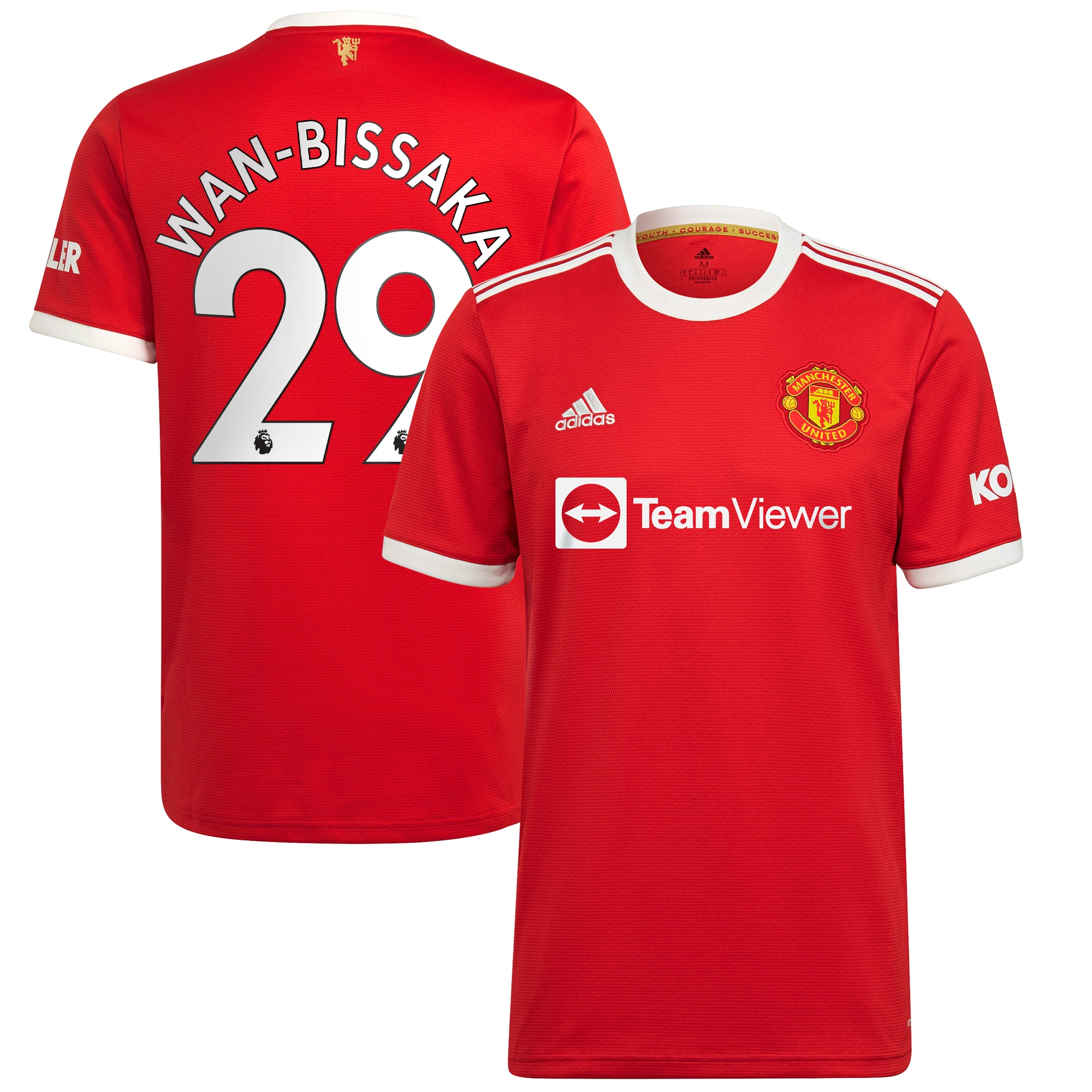 Men's Manchester United Jerseys Red Aaron Wan-Bissaka 2021/22 Home Printed Player Style