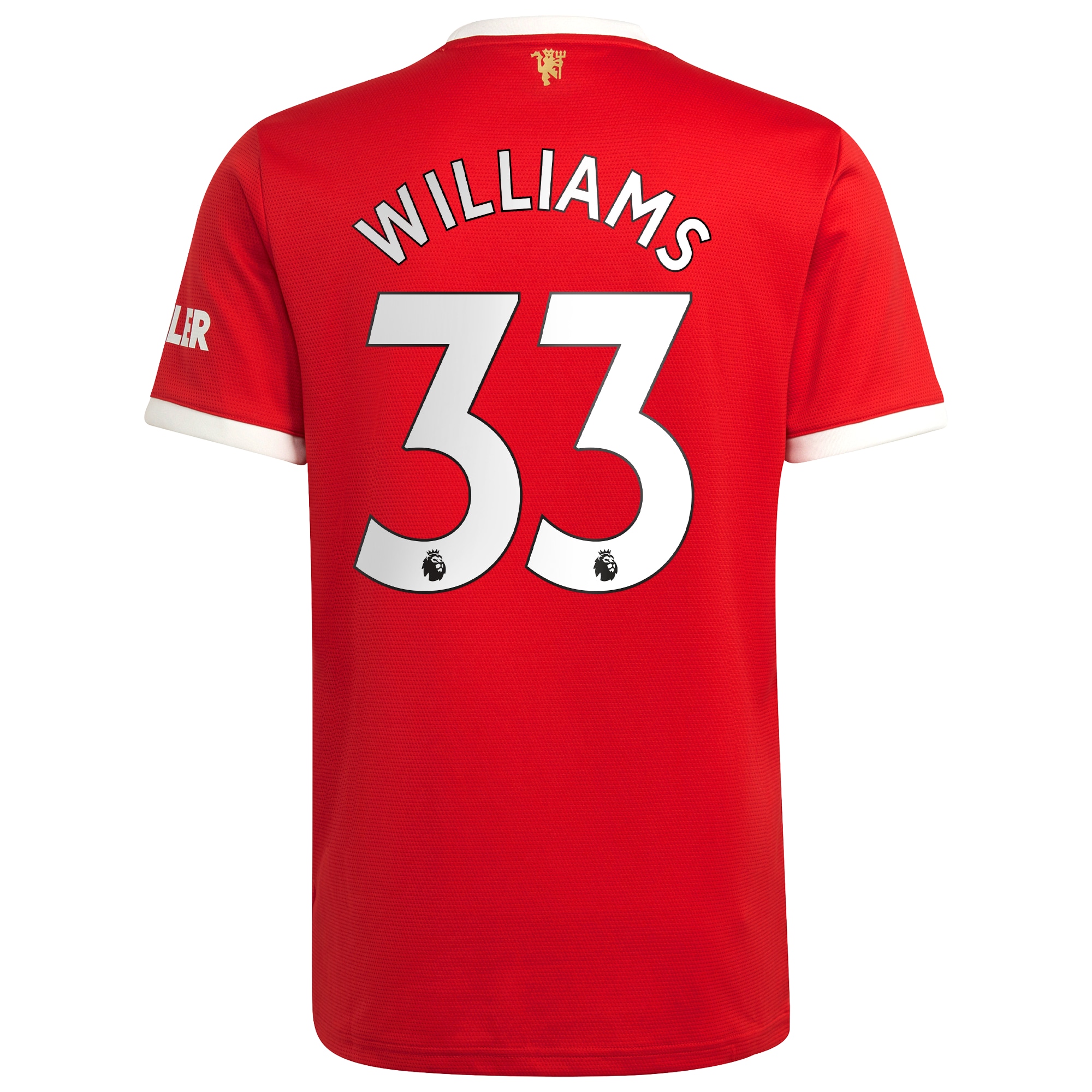 Men's Manchester United Jerseys Red Brandon Williams 2021/22 Home Printed Player Style