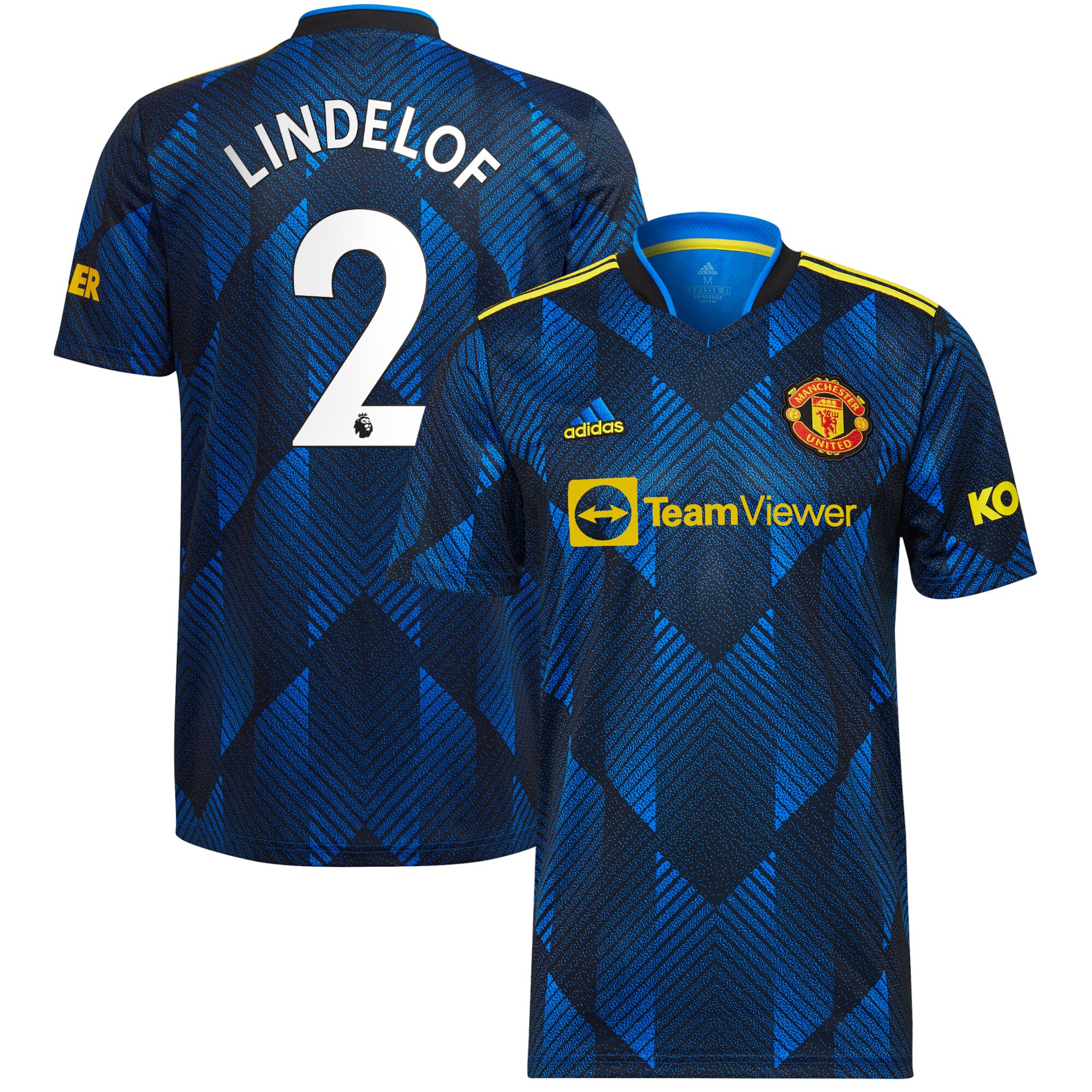 Men's Manchester United Jerseys Blue Victor Lindelof 2021/22 Third Printed Player Style