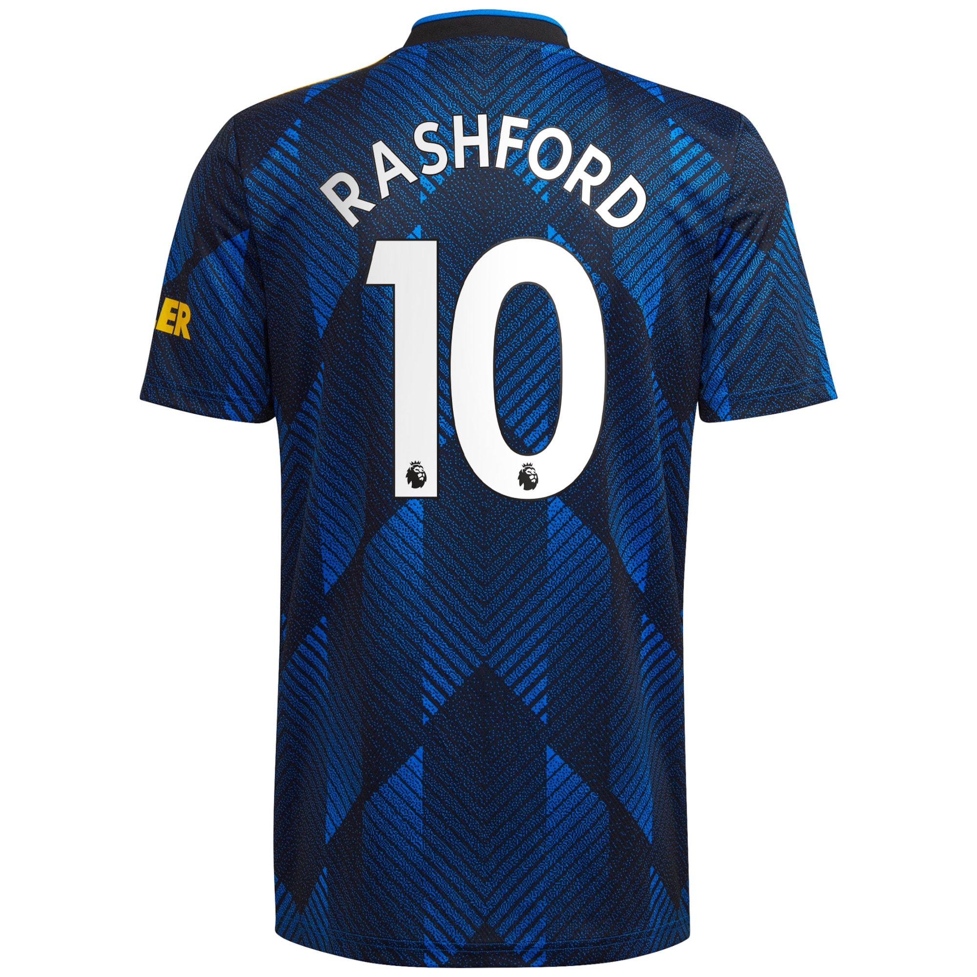 Men's Manchester United Jerseys Blue Marcus Rashford 2021/22 Third Printed Player Style