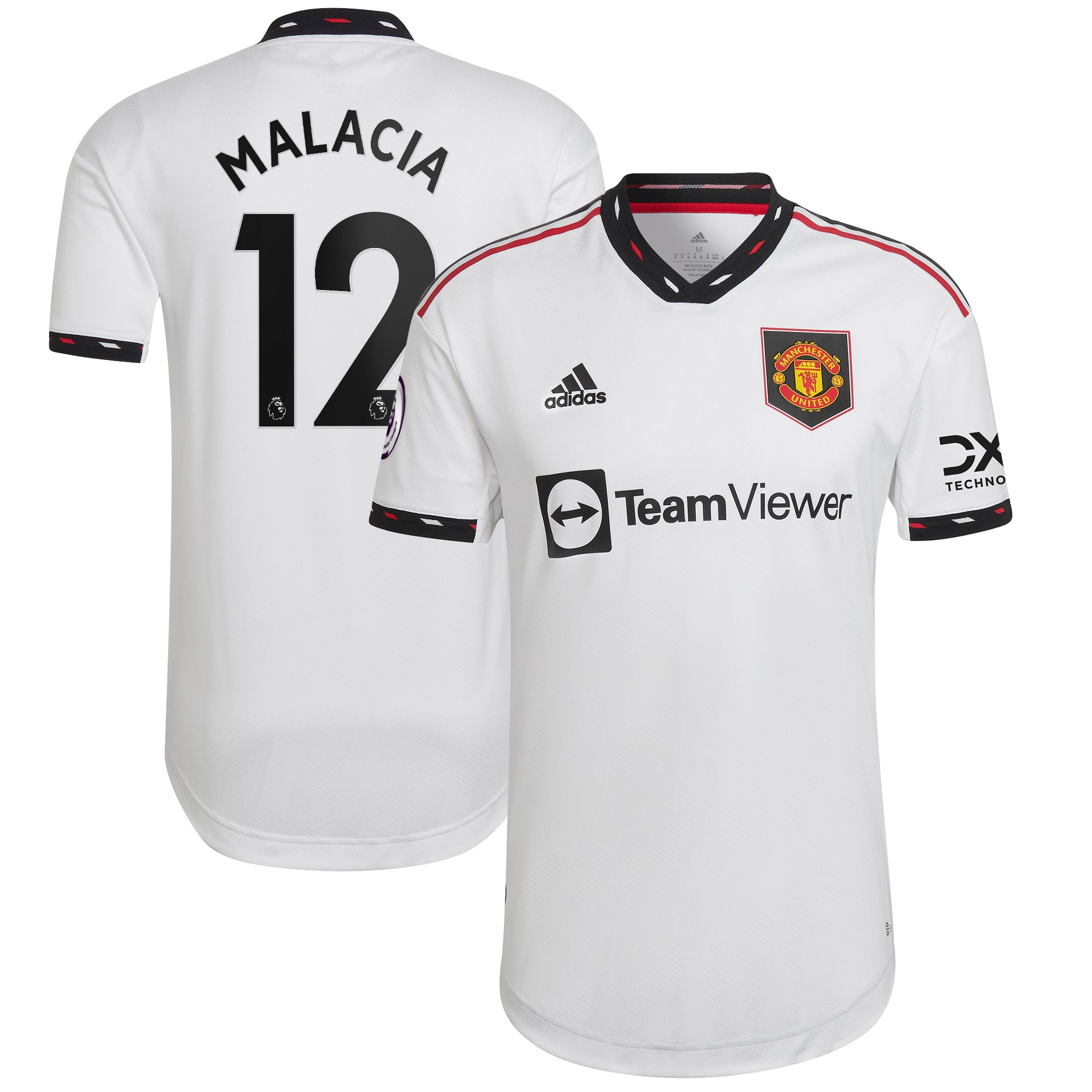 Men's Manchester United Jerseys White Tyrell Malacia 2022/23 Away Authentic Player Style