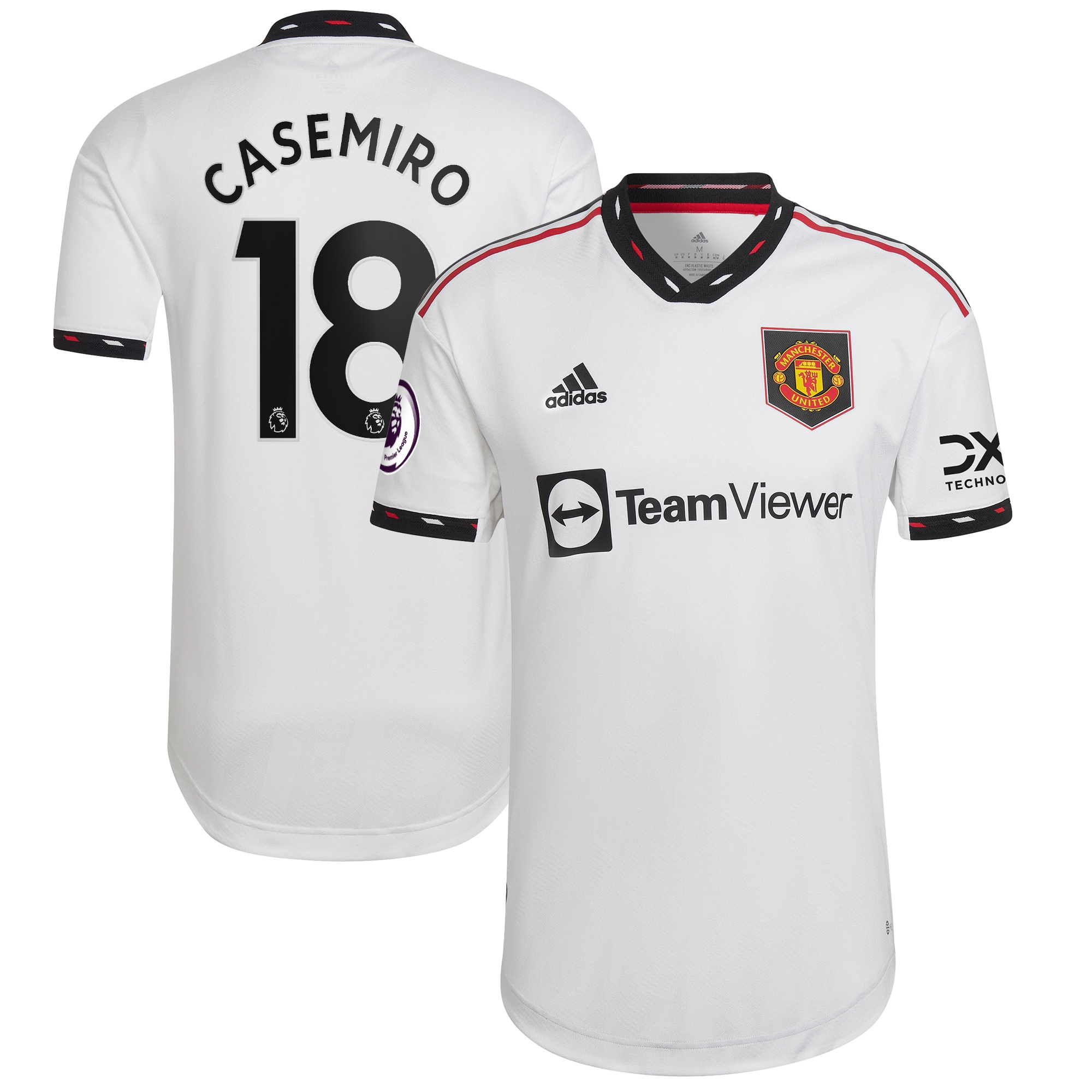 Men's Manchester United Jerseys White Carlos Casemiro 2022/23 Away Authentic Player Style