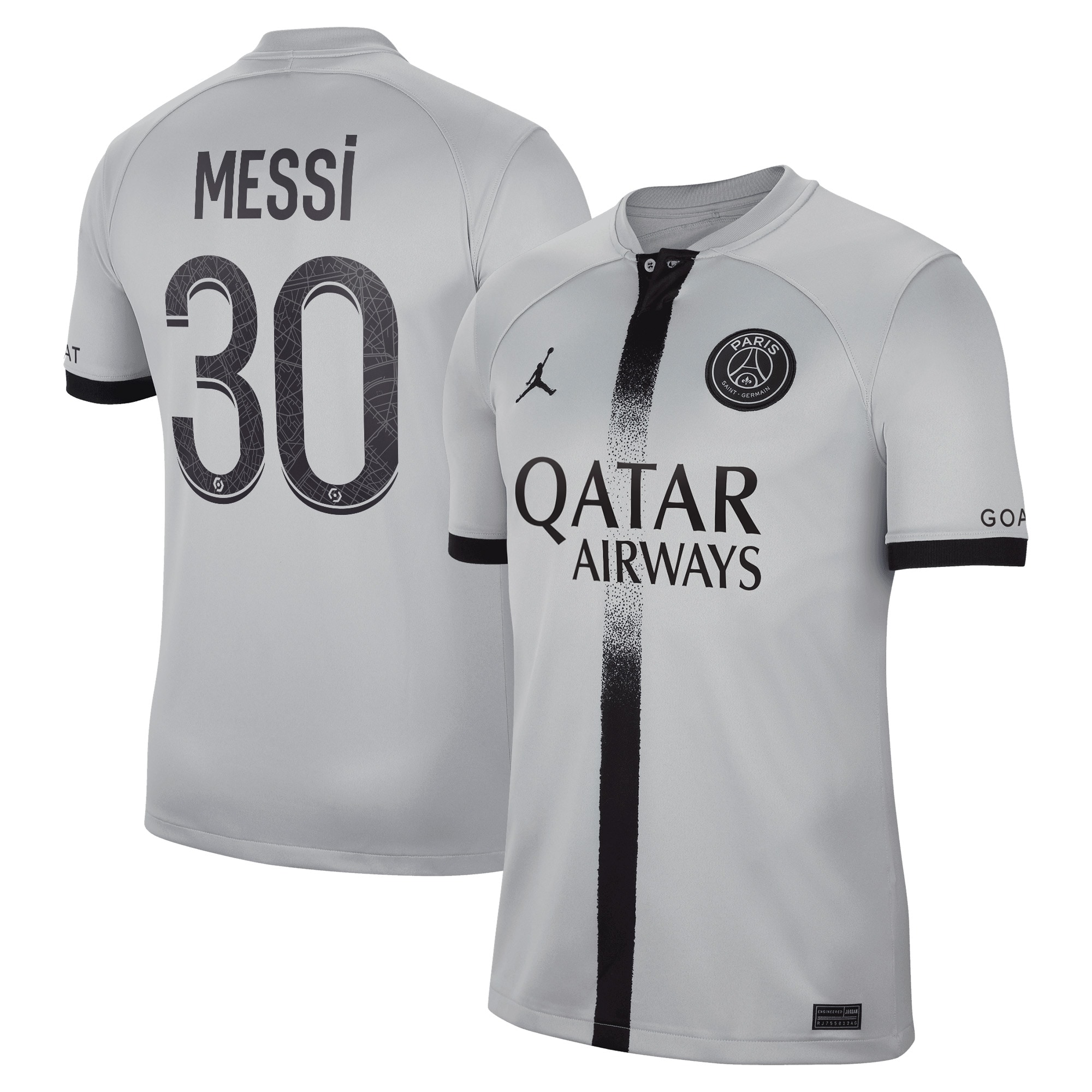 Men's Paris Saint-Germain Jerseys Black Lionel Messi 2022/23 Away Breathe Stadium Printed Player Style