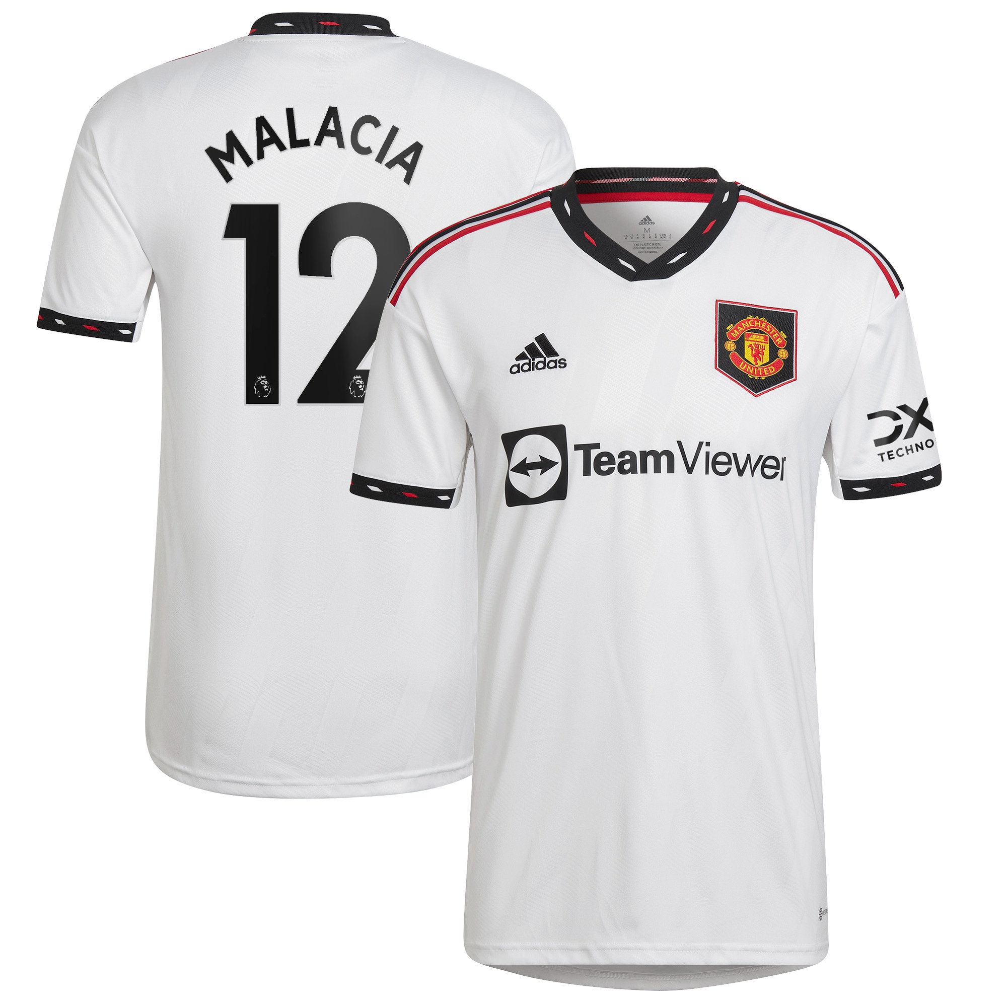 Men's Manchester United Jerseys White Tyrell Malacia 2022/23 Away Printed Player Style