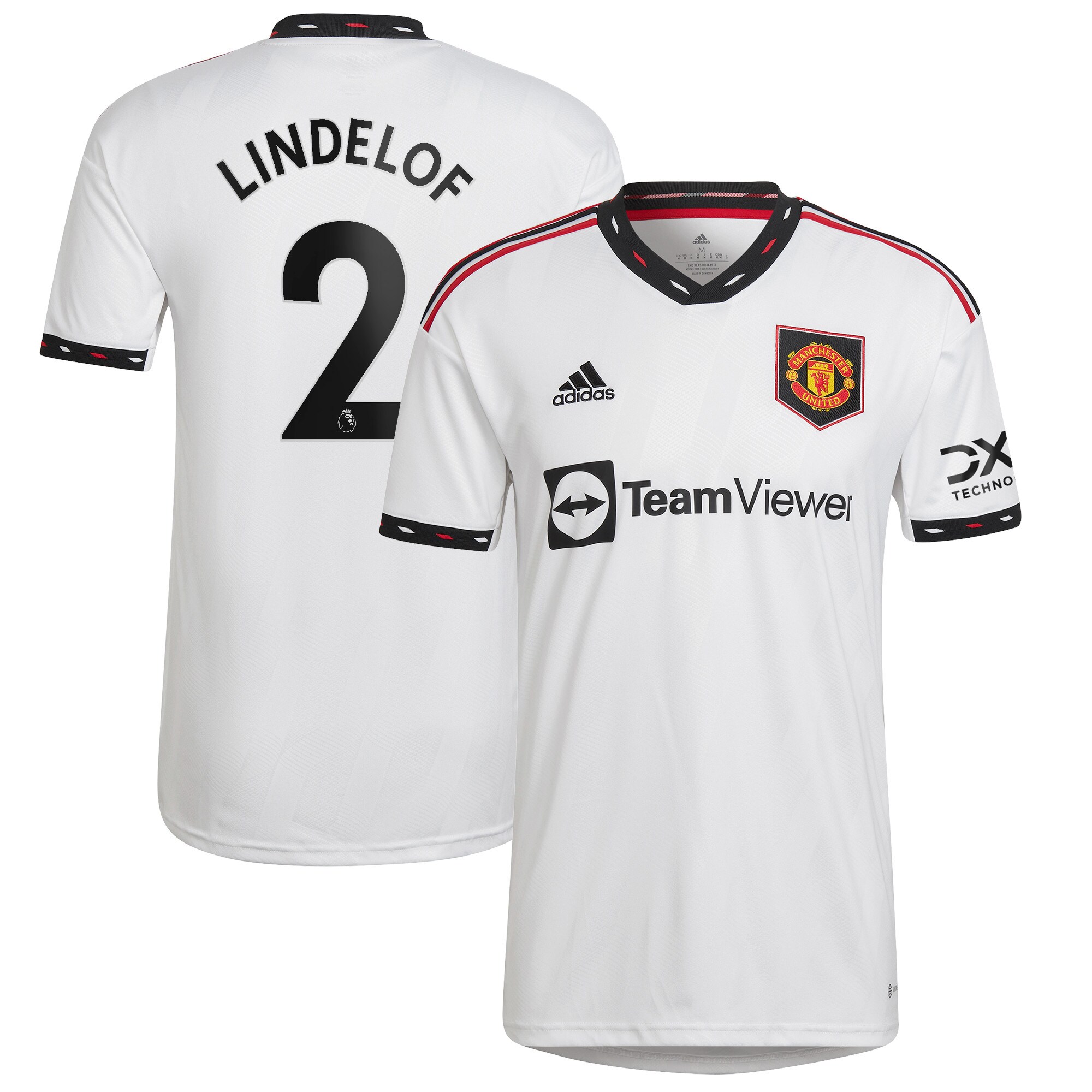 Men's Manchester United Jerseys White Victor Lindelof 2022/23 Away Printed Player Style