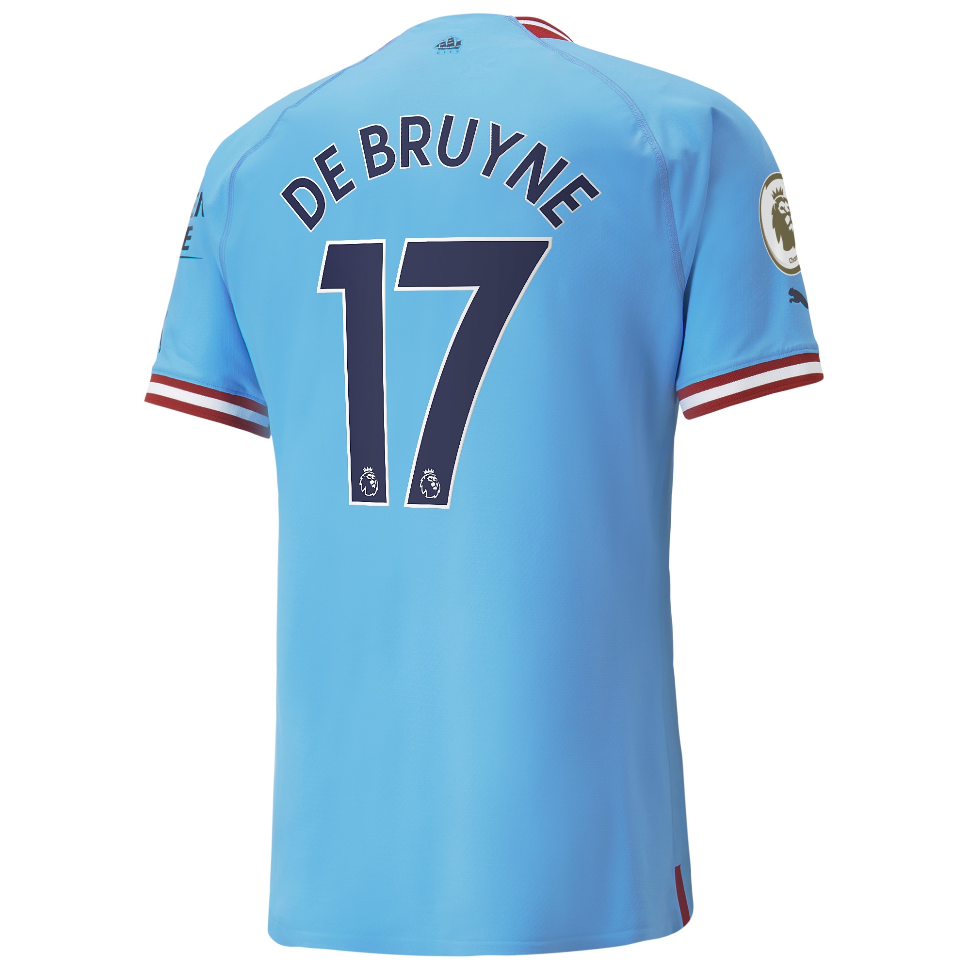 Men's Manchester City Jerseys Sky Blue Kevin De Bruyne 2022/23 Home Authentic Player Style
