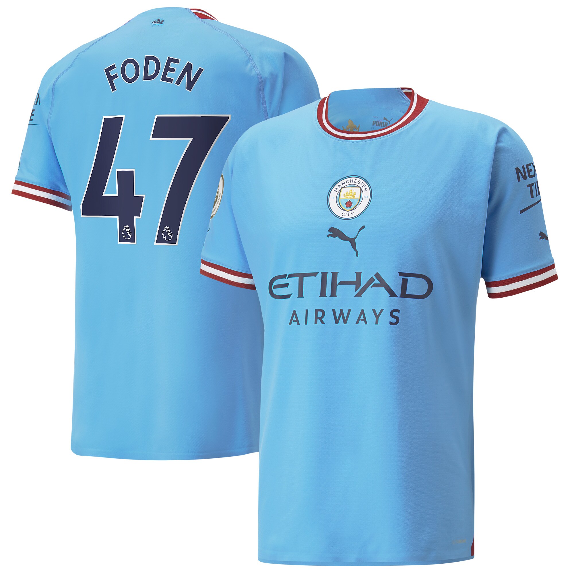 Men's Manchester City Jerseys Sky Blue Phil Foden 2022/23 Home Authentic Player Style