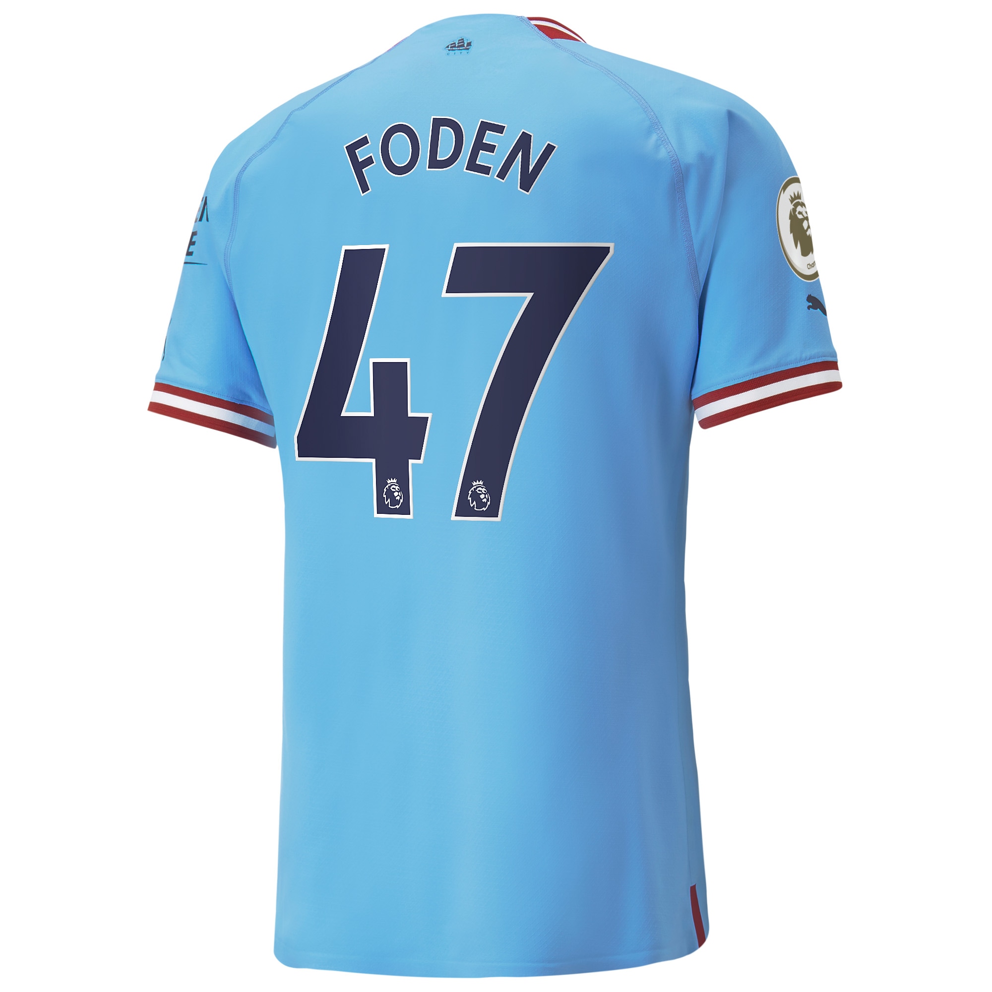 Men's Manchester City Jerseys Sky Blue Phil Foden 2022/23 Home Authentic Player Style