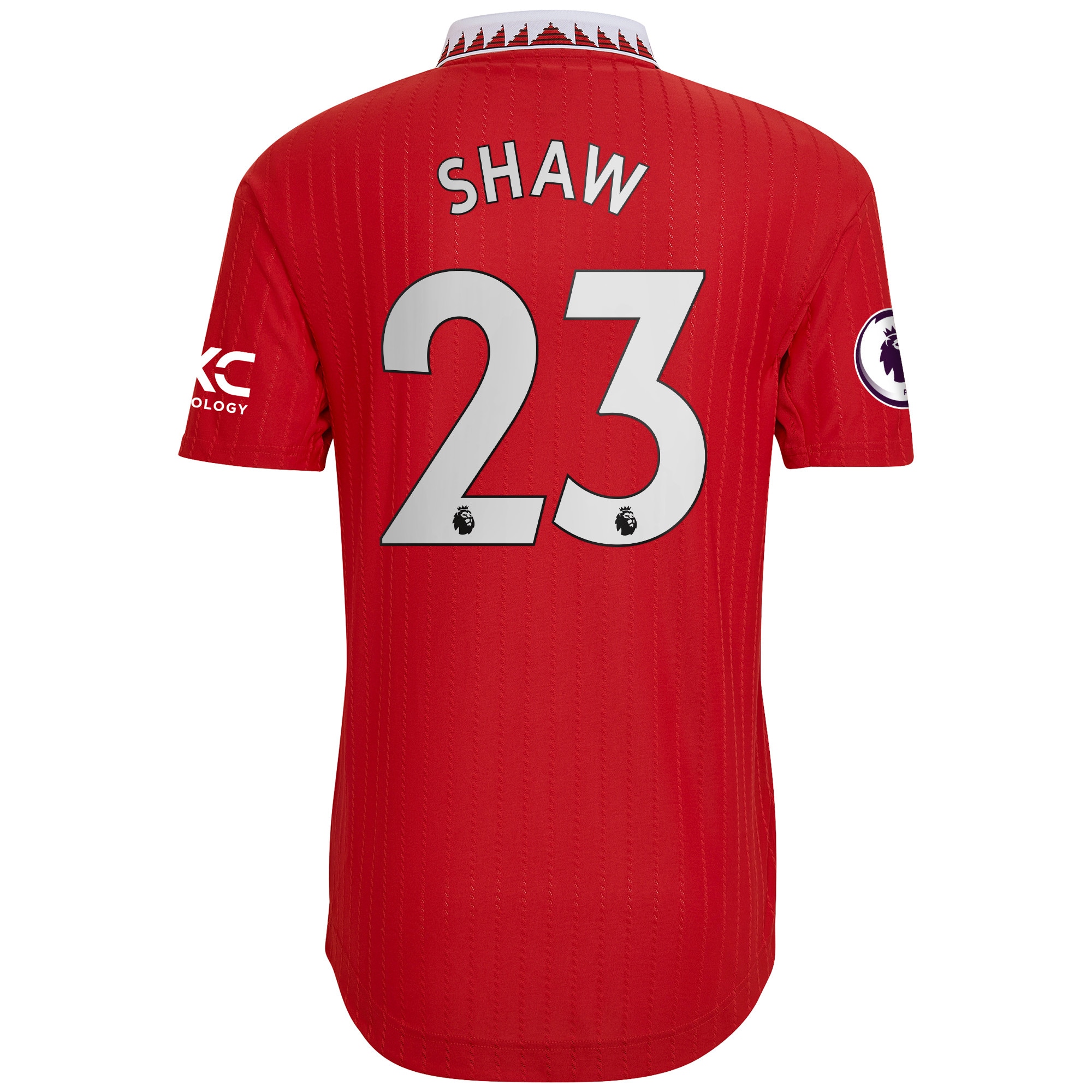 Men's Manchester United Jerseys Red Luke Shaw 2022/23 Home Authentic Player Style