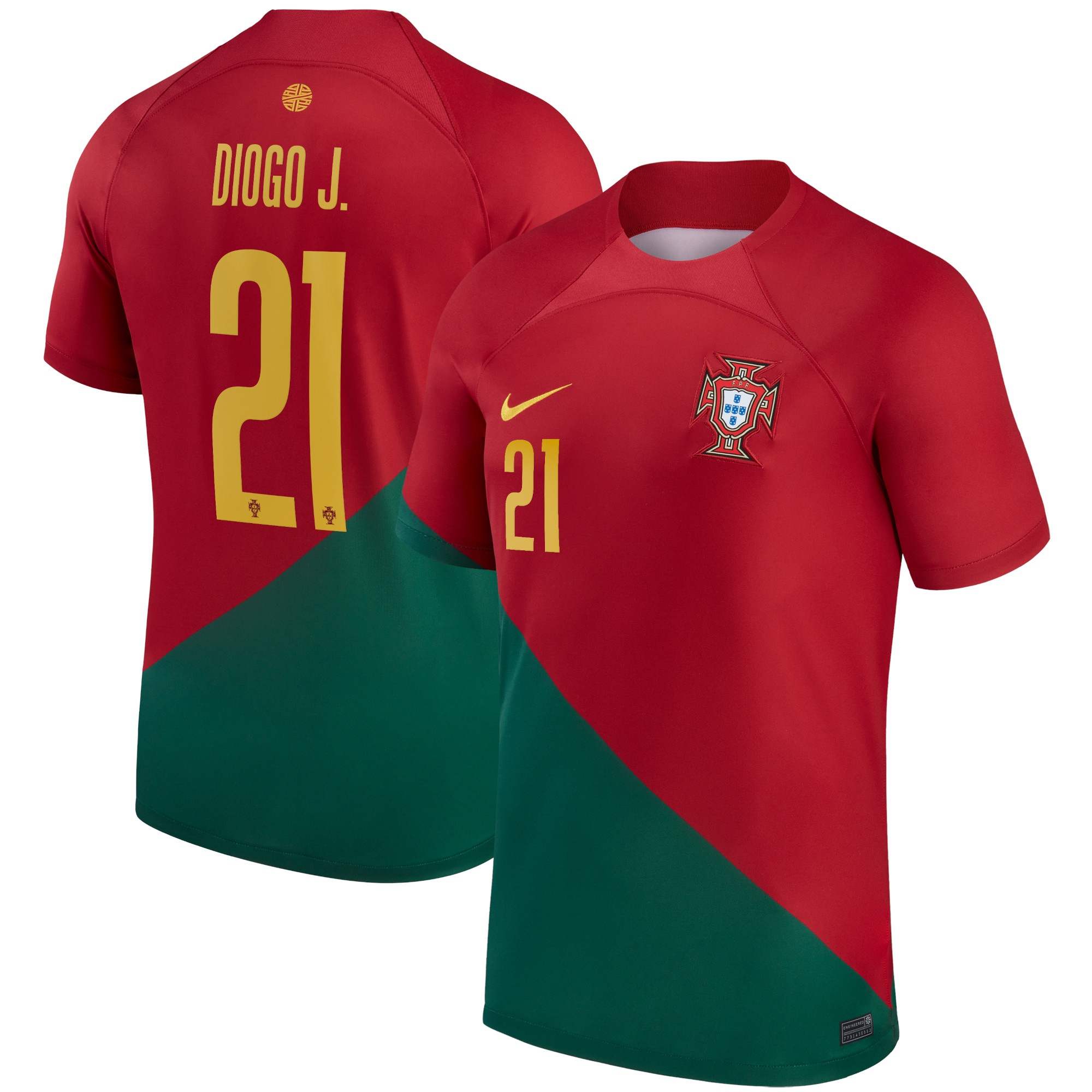 Men's Portugal National Team Jerseys Red Diogo Jota 2022/23 Home Breathe Stadium Printed Player Style
