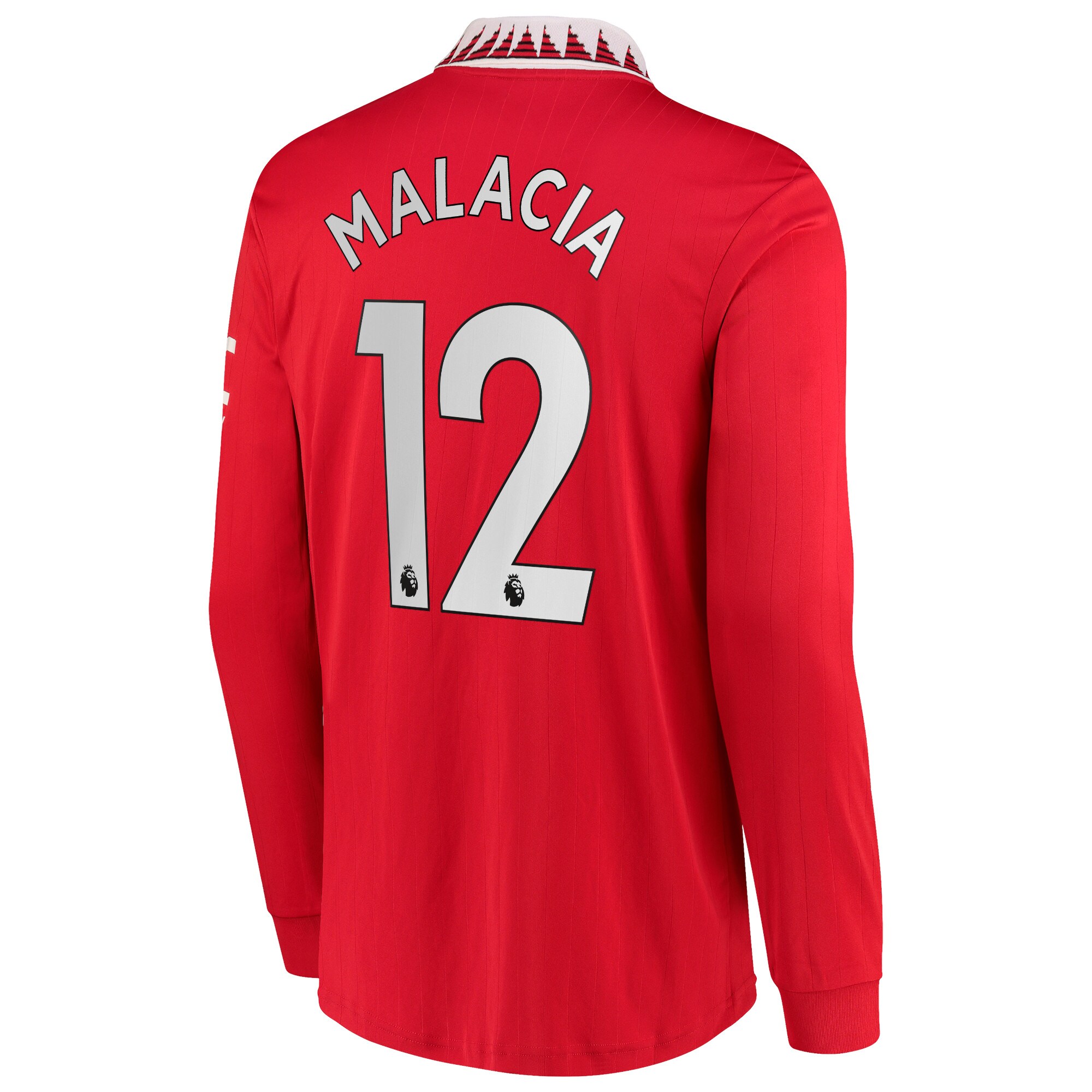 Men's Manchester United Jerseys Red Tyrell Malacia 2022/23 Home Printed Long Sleeve Style