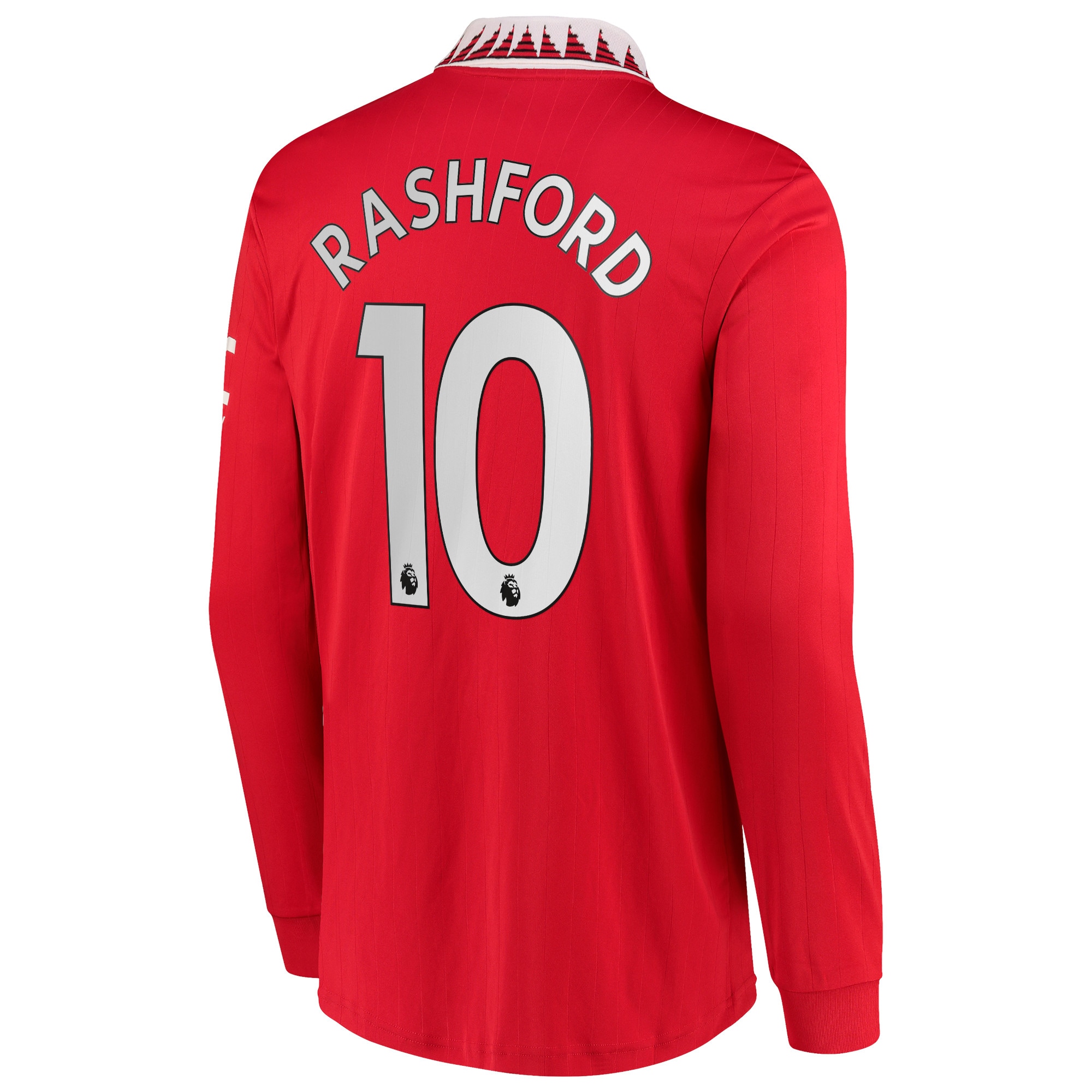 Men's Manchester United Jerseys Red Marcus Rashford 2022/23 Home Printed Long Sleeve Player Style