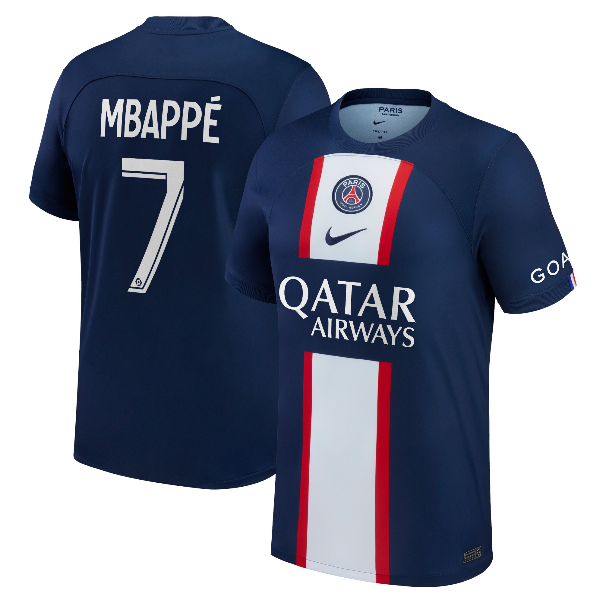 Men's Paris Saint-Germain Jerseys Blue Kylian Mbappe 2022/23 Home Printed Player Style
