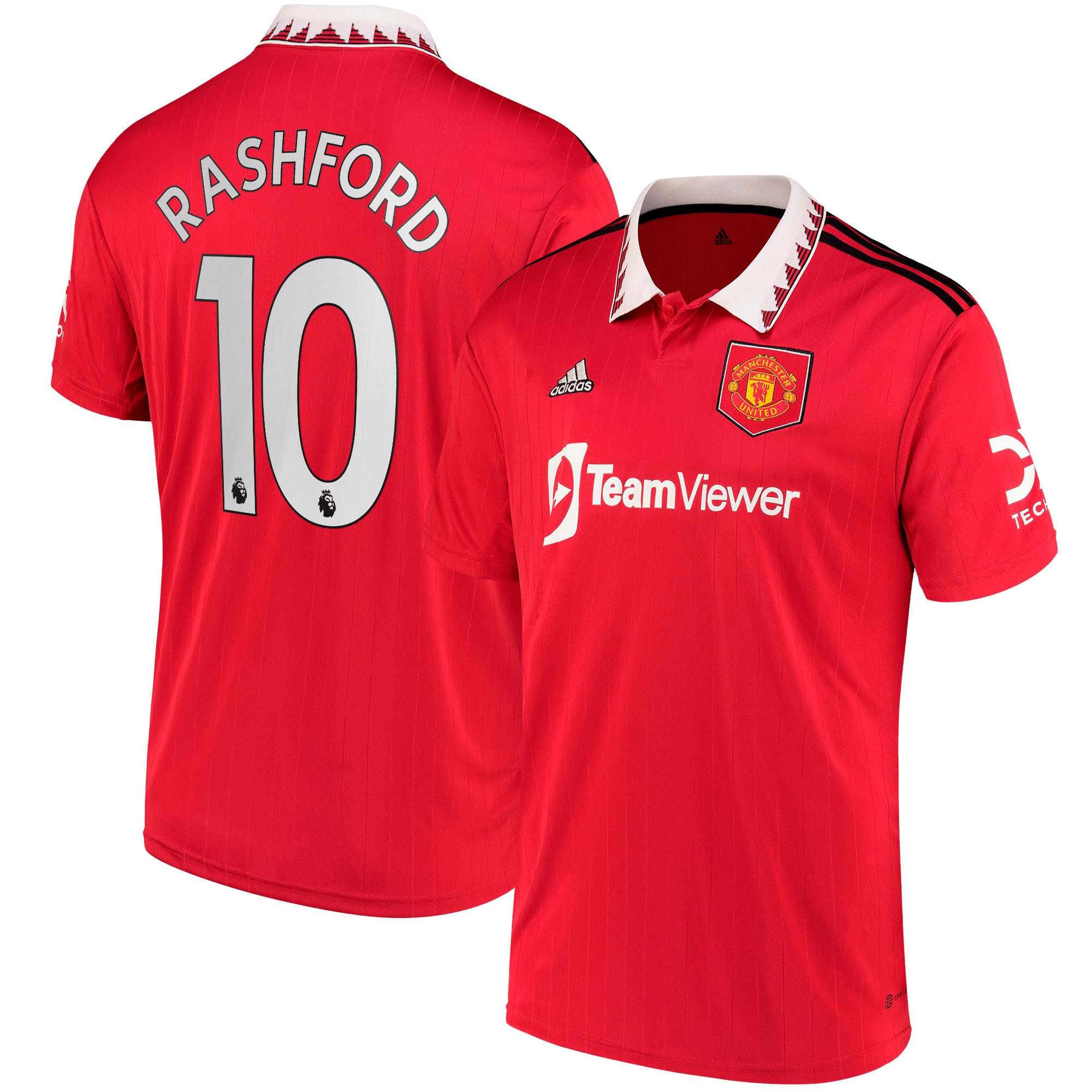 Men's Manchester United Jerseys Red Marcus Rashford 2022/23 Home Printed Player Style