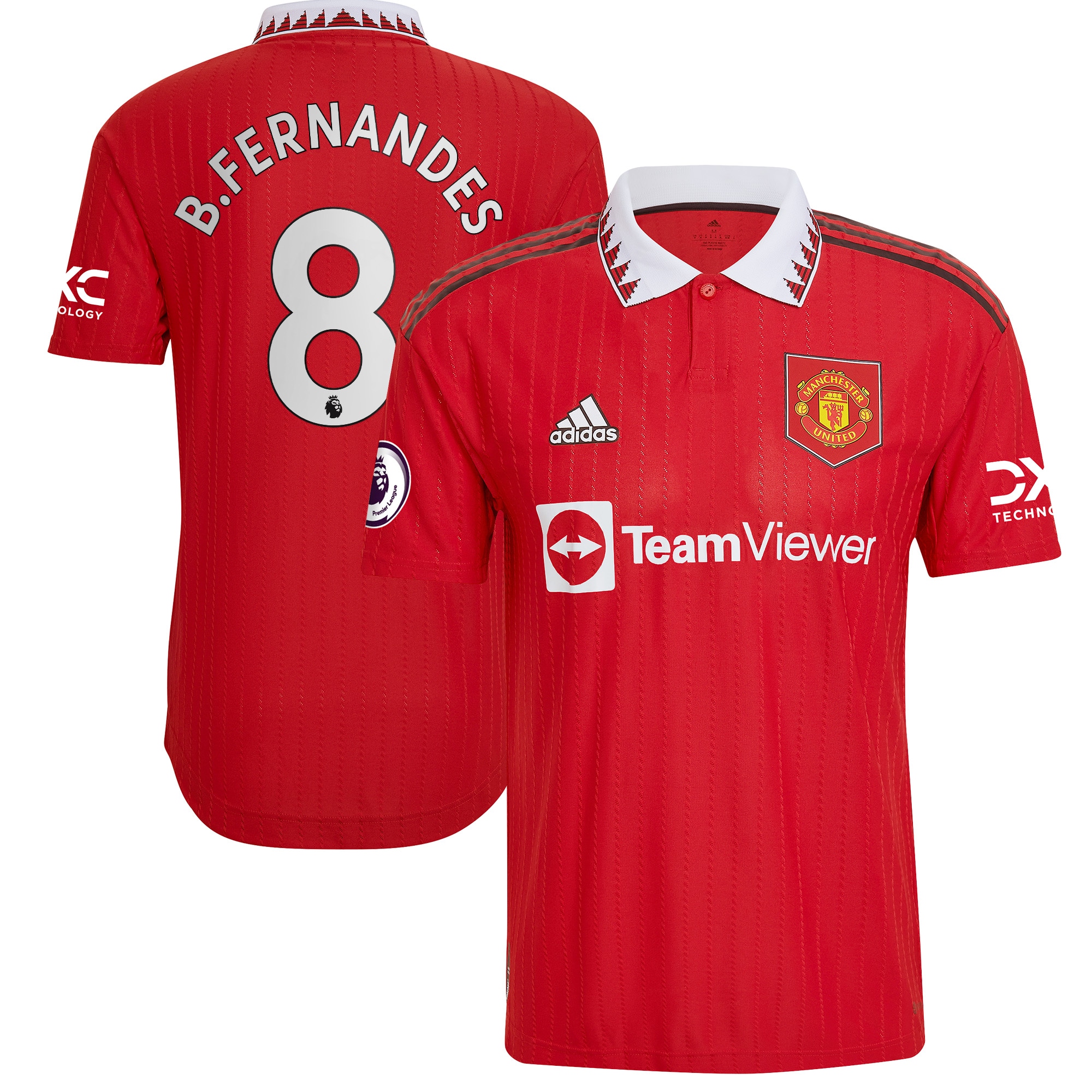 Men's Manchester United Jerseys Red Bruno Fernandes 2022/23 Home Team Authentic Player Style