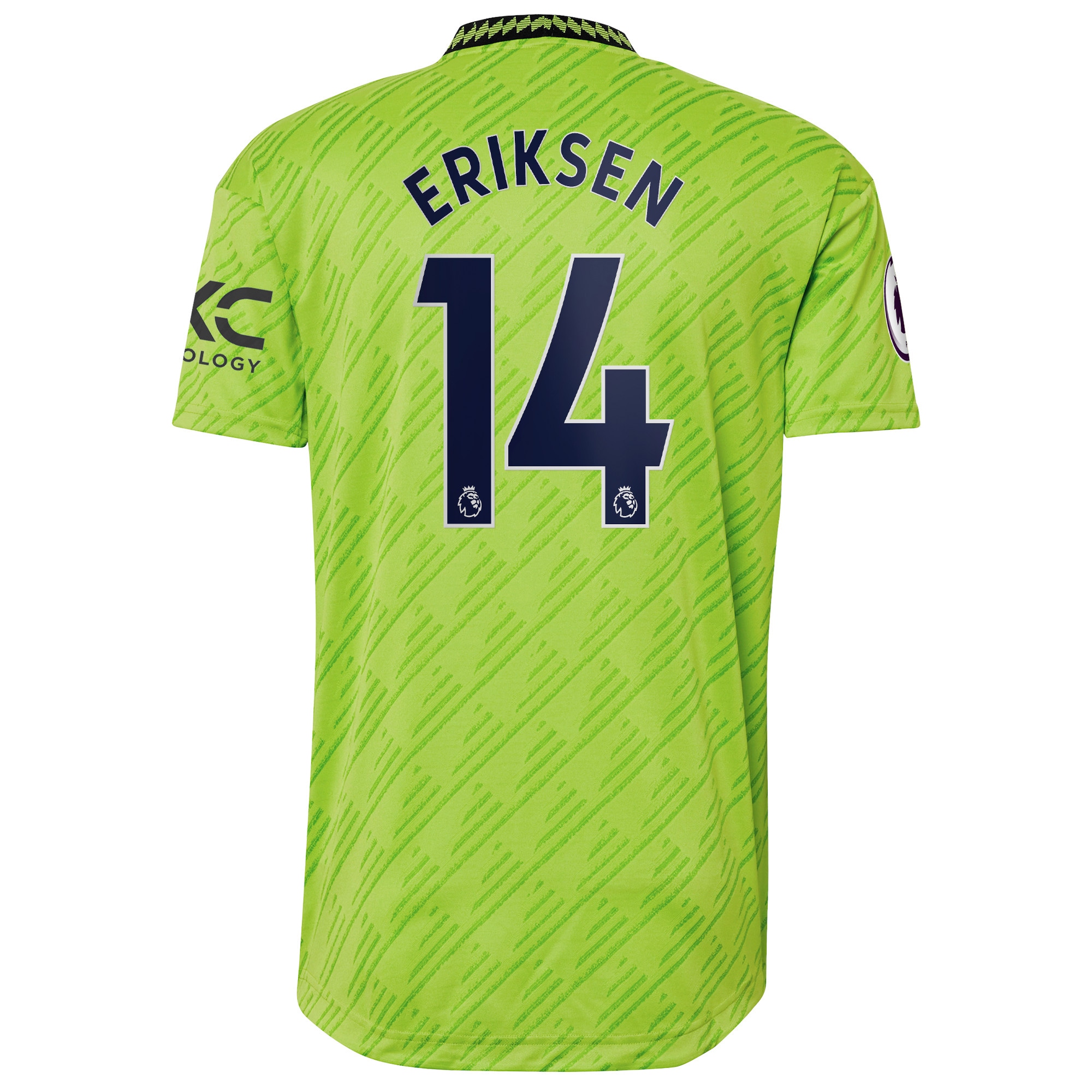 Men's Manchester United Jerseys Neon Green Christian Eriksen 2022/23 Third Authentic Player Style