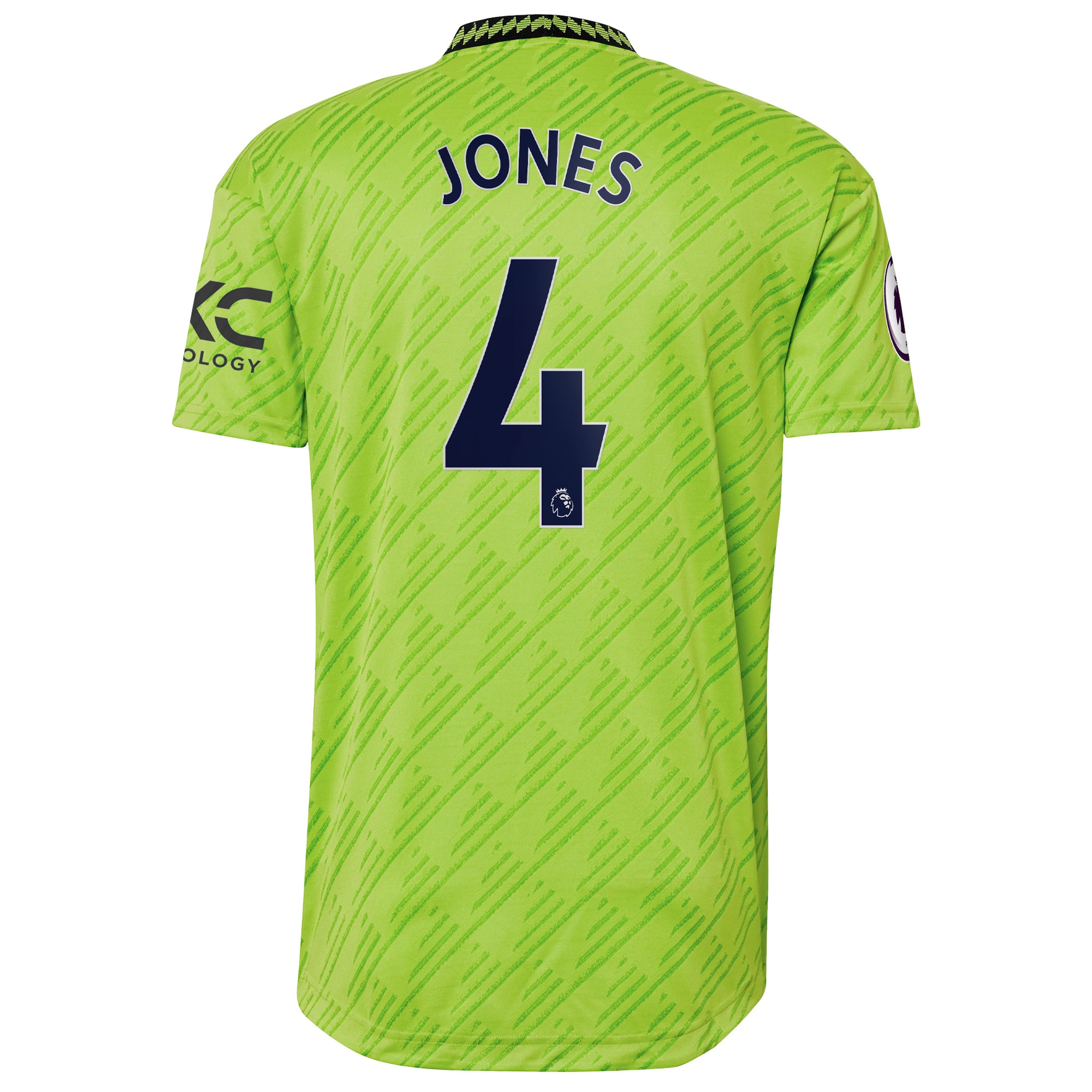 Men's Manchester United Jerseys Neon Green Phil Jones 2022/23 Third Authentic Player Style