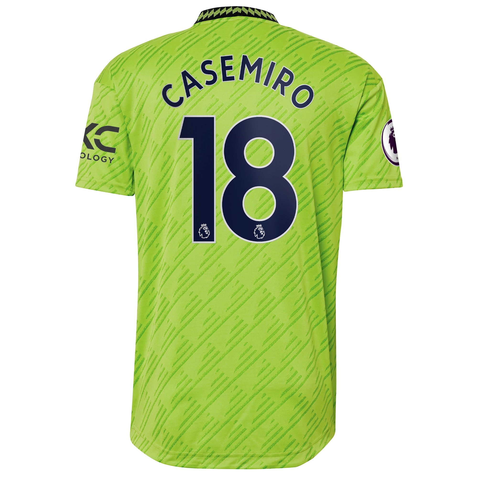 Men's Manchester United Jerseys Neon Green Carlos Casemiro 2022/23 Third Authentic Player Style