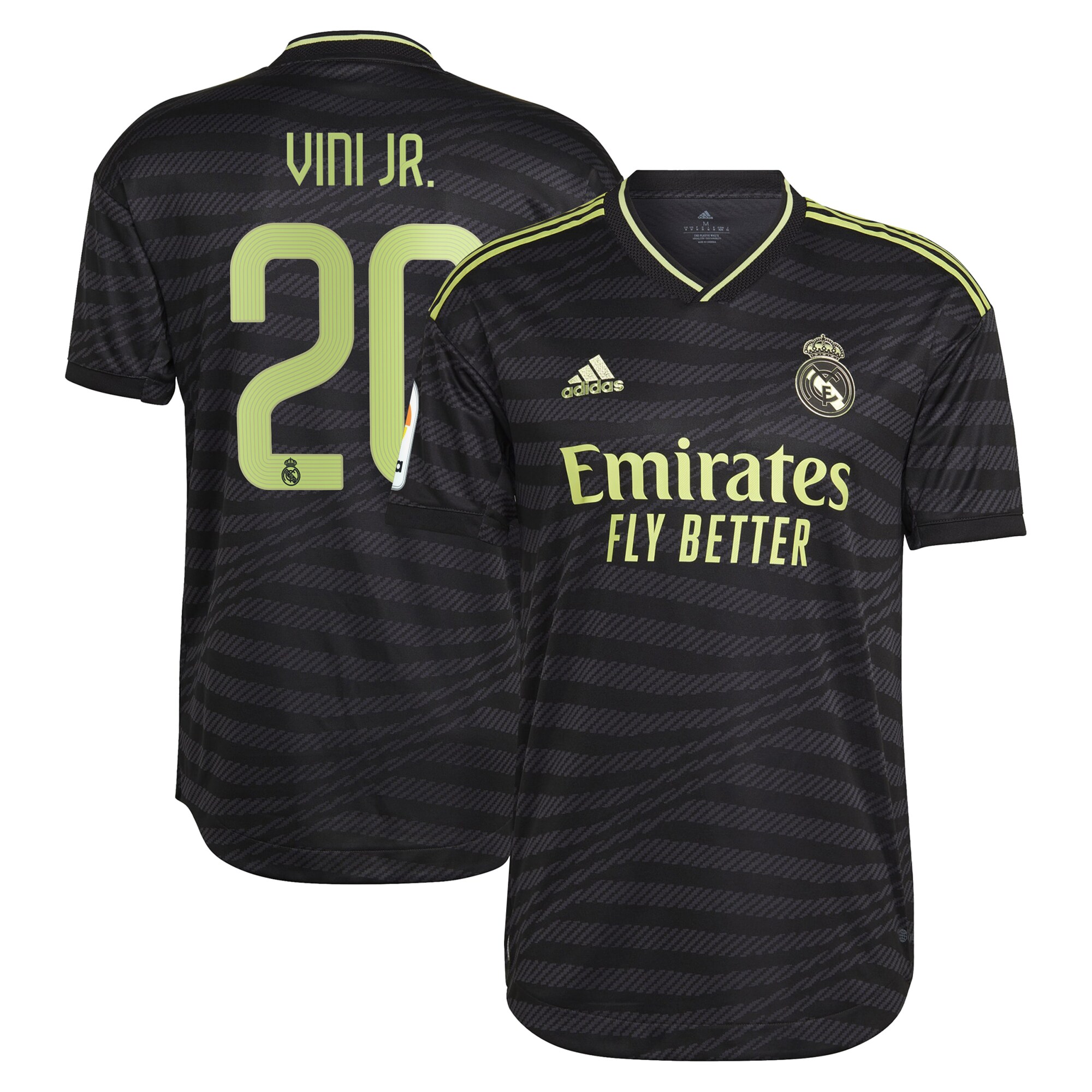 Men's Real Madrid Jerseys Black Vini Jr. 2022/23 Third Authentic Player Style