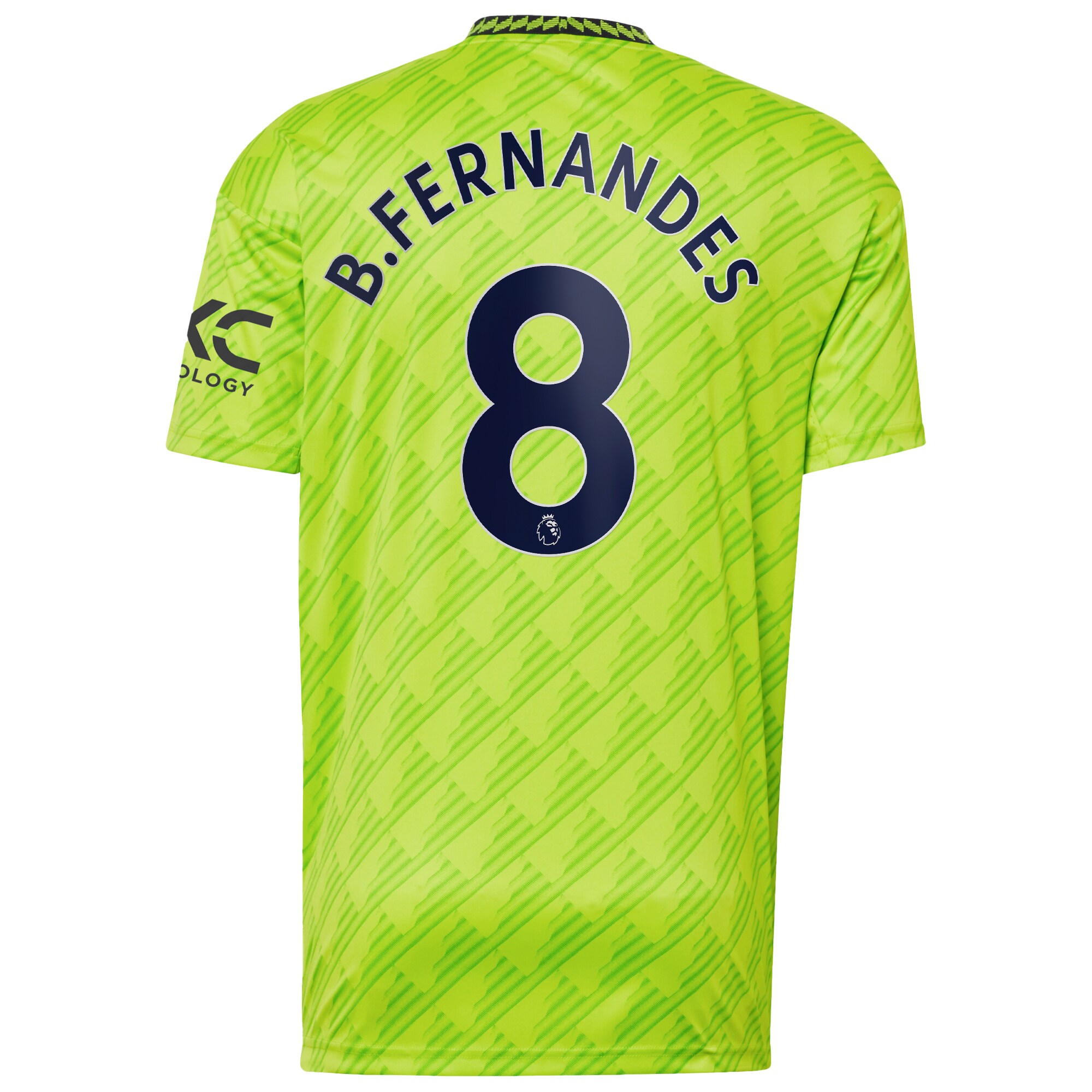 Men's Manchester United Jerseys Neon Green Bruno Fernandes 2022/23 Third Printed Player Style