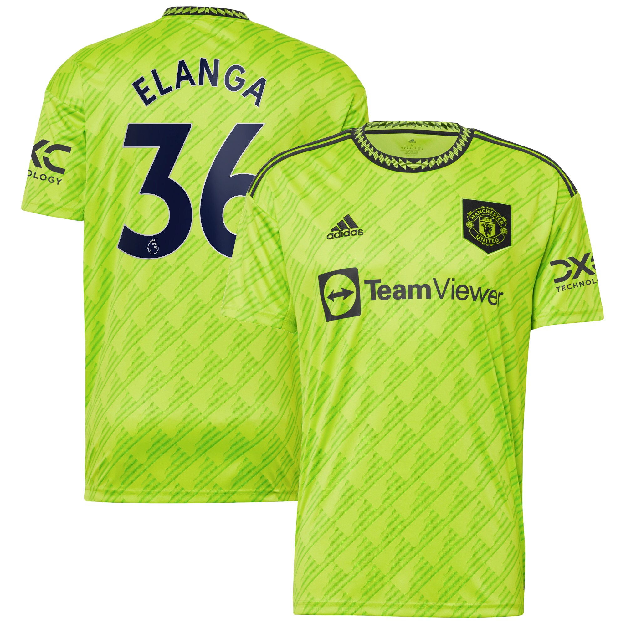 Men's Manchester United Jerseys Neon Green Anthony Elanga 2022/23 Third Printed Player Style