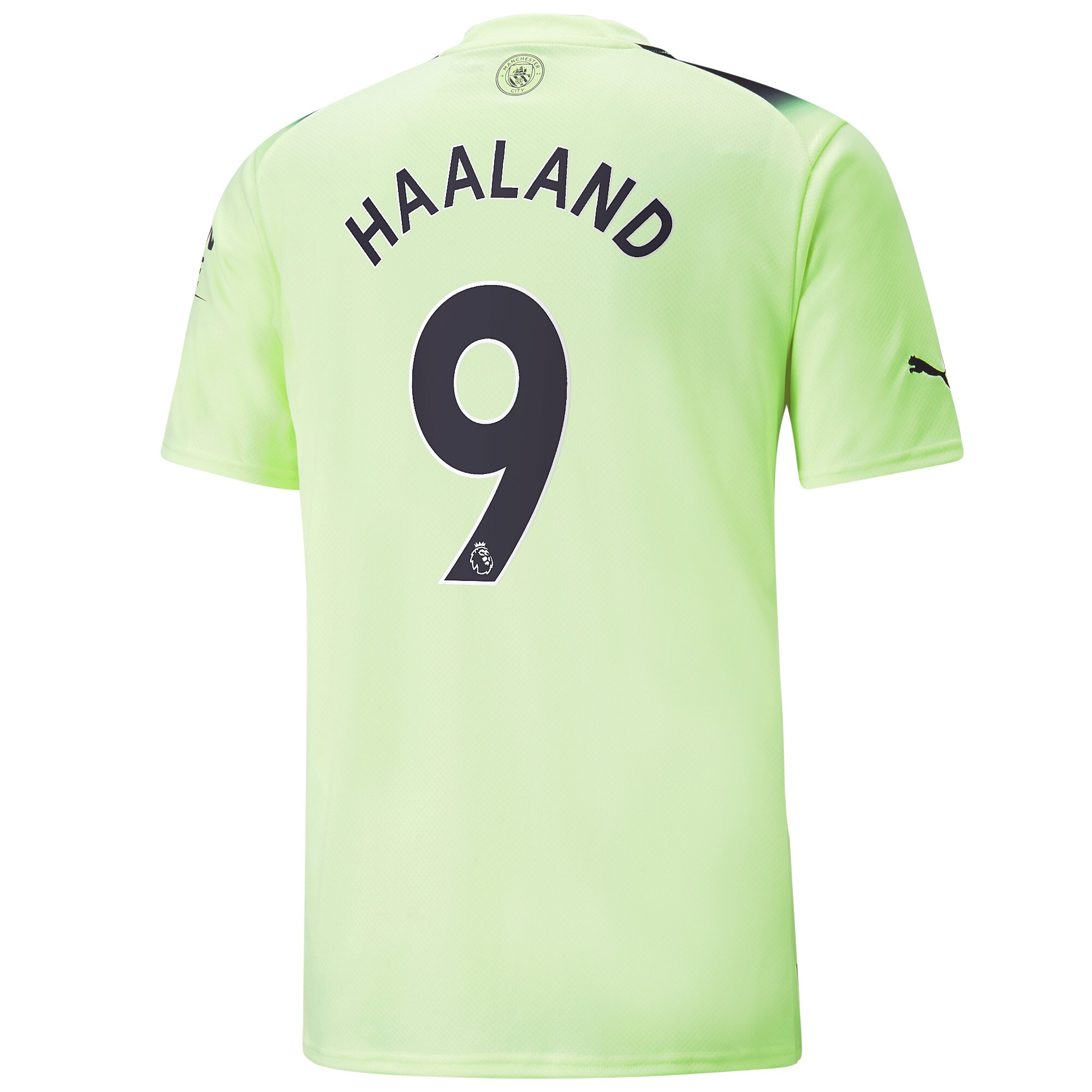 Men's Manchester City Jerseys Black Erling Haaland 2022/23 Third Printed Player Style