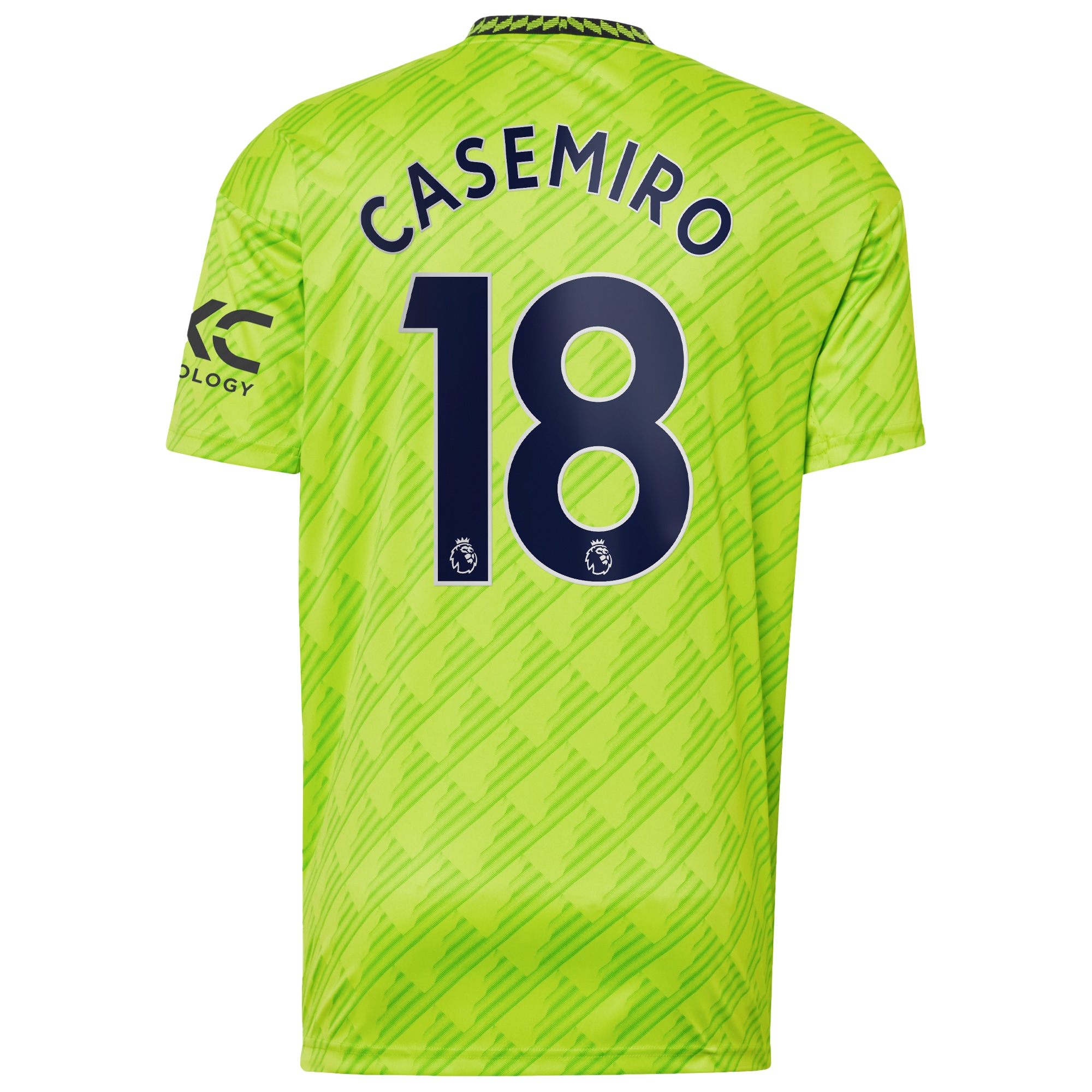 Men's Manchester United Jerseys Neon Green Carlos Casemiro 2022/23 Third Printed Player Style