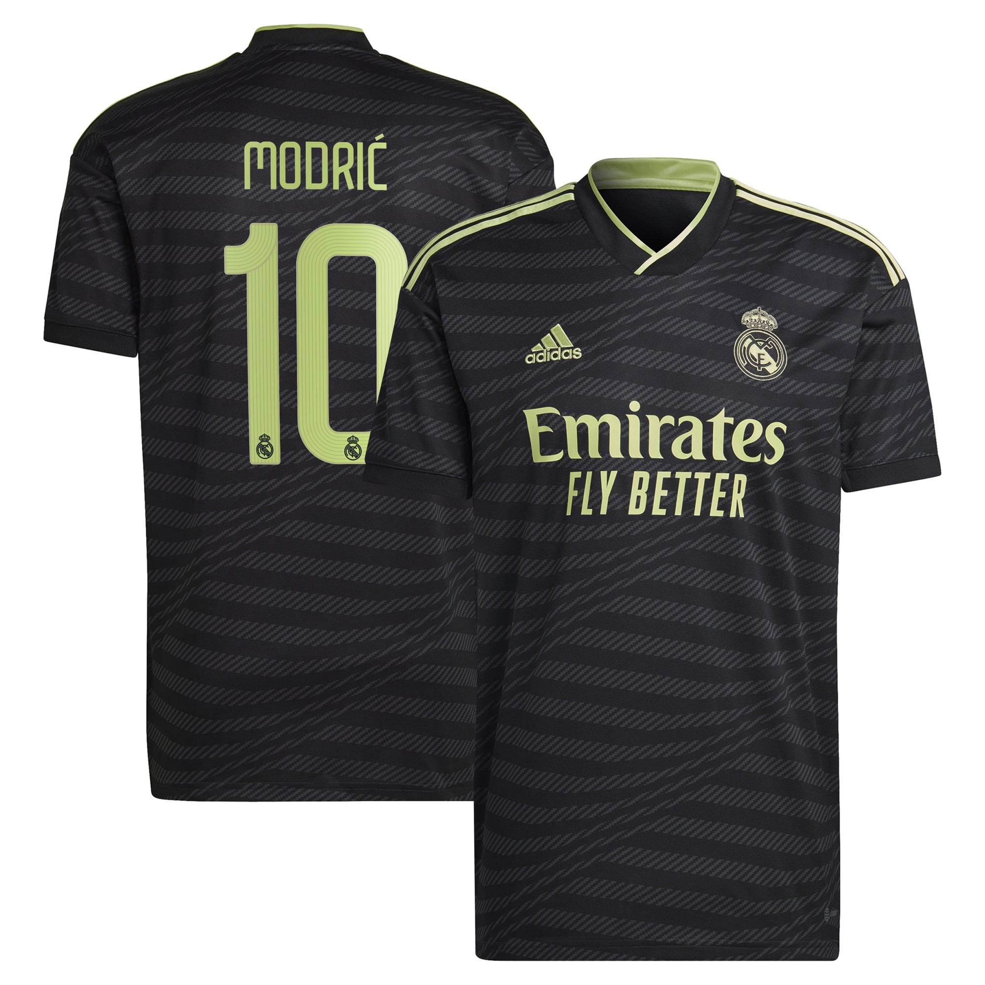 Men's Real Madrid Jerseys Black Luka Modric 2022/23 Third Printed Player Style