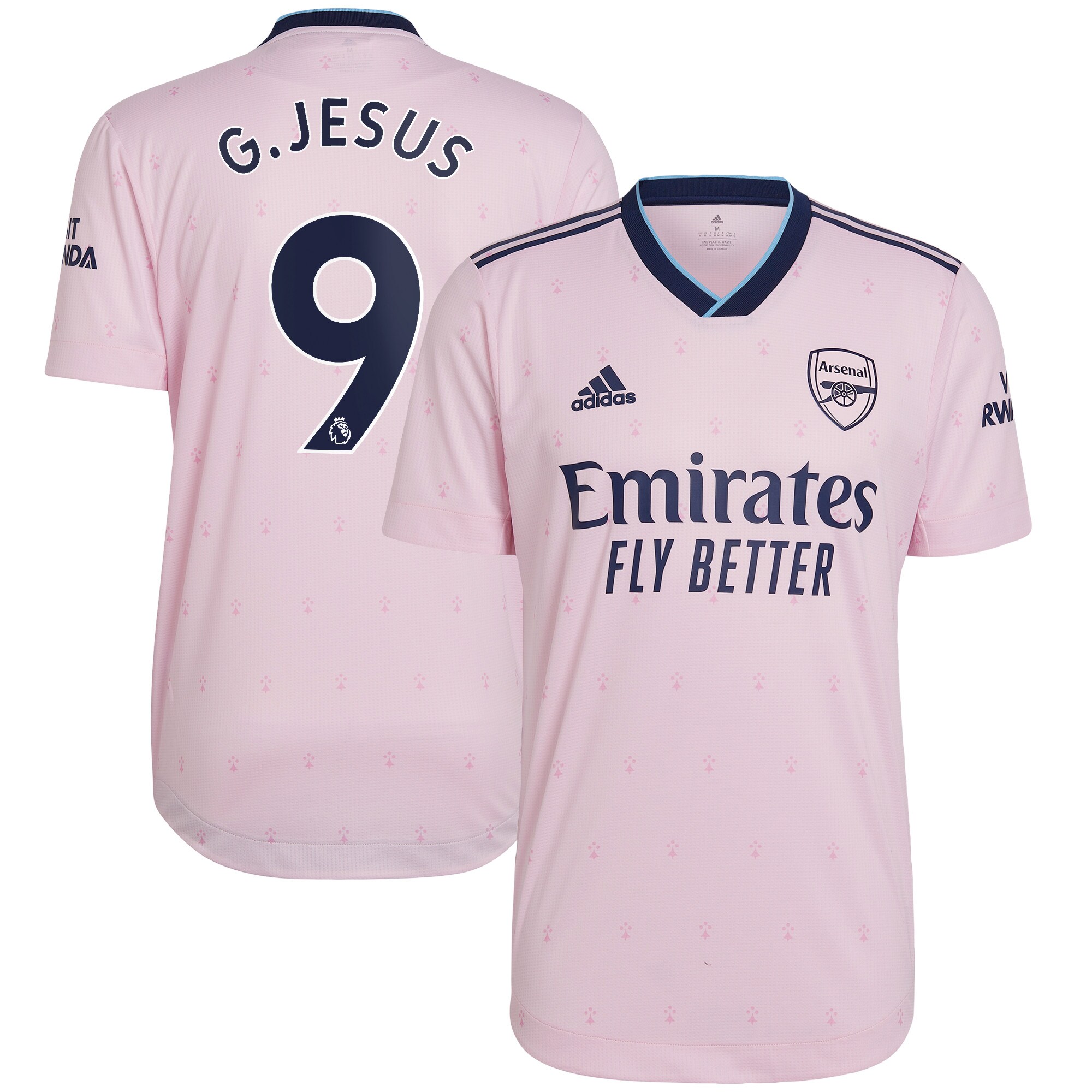Men Arsenal Third Shirts Authentic Shirt 2022-23 G.Jesus 9 Printing