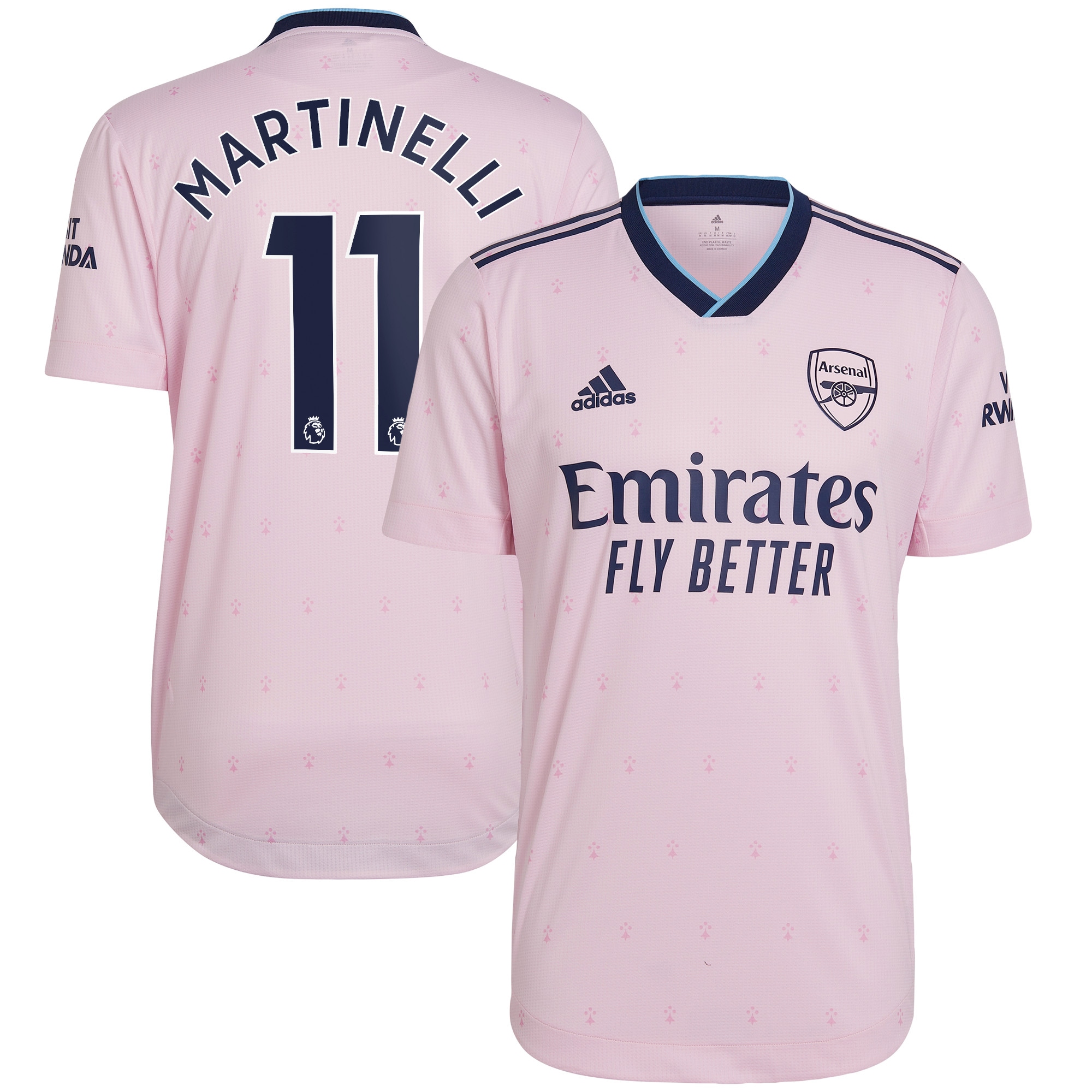Men Arsenal Third Shirts Gabriel Martinelli Authentic Shirt 2022-23 Martinelli 11 Printing