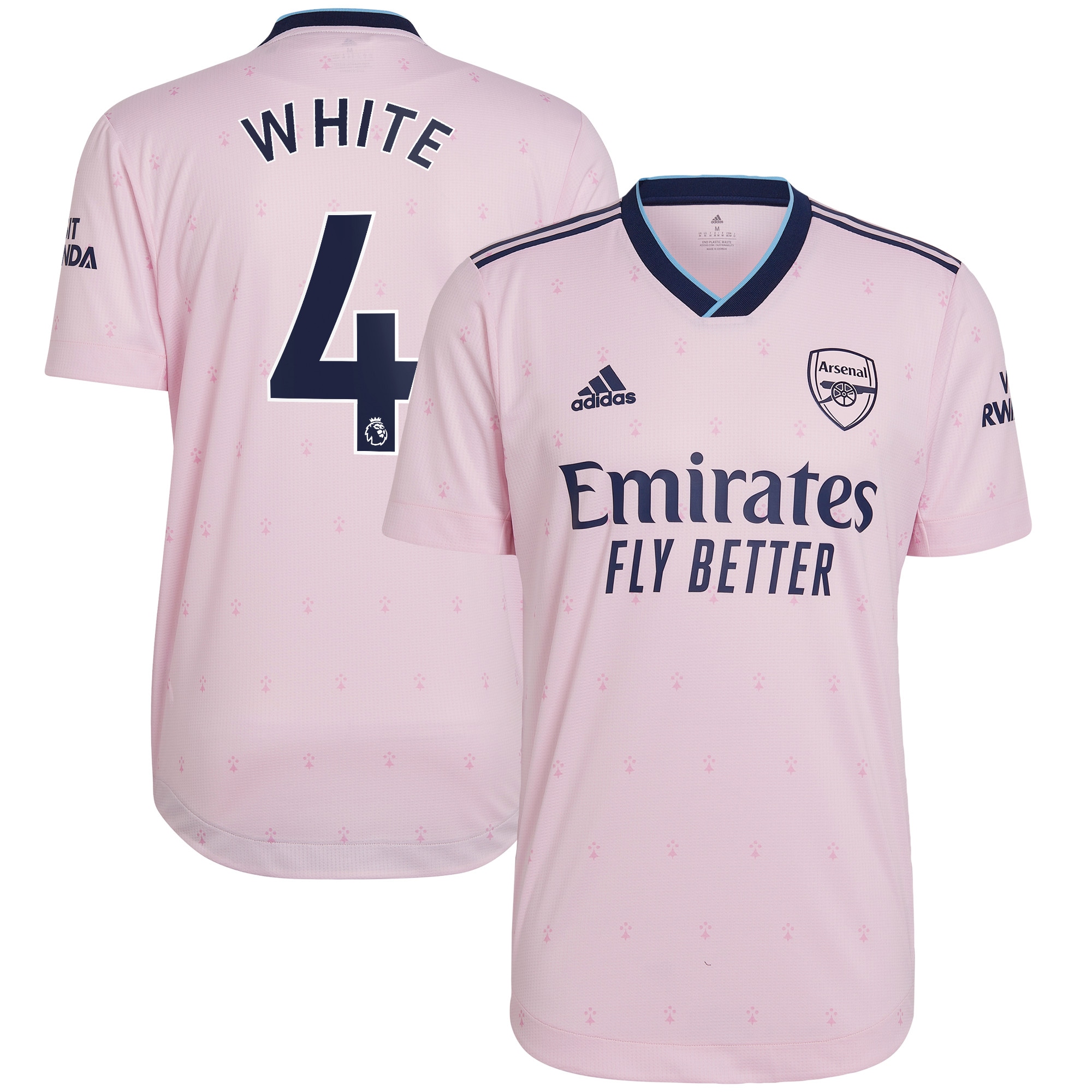 Men Arsenal Third Shirts Ben White Authentic Shirt 2022-23 White 4 Printing