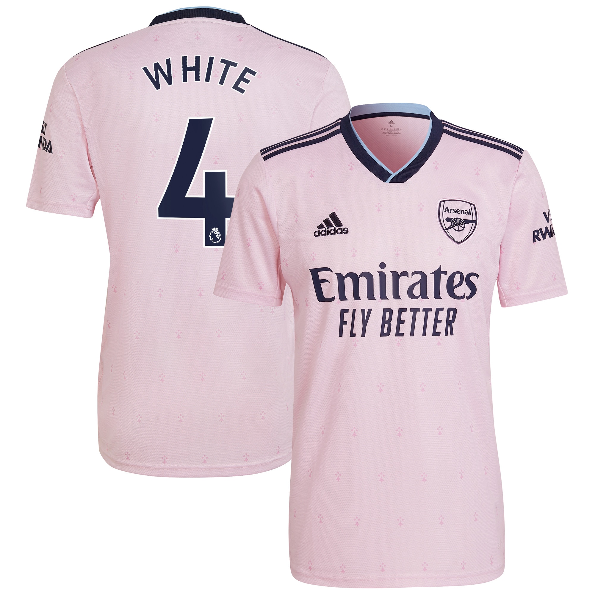 Men Arsenal Third Shirts Ben White Shirt 2022-23 White 4 Printing