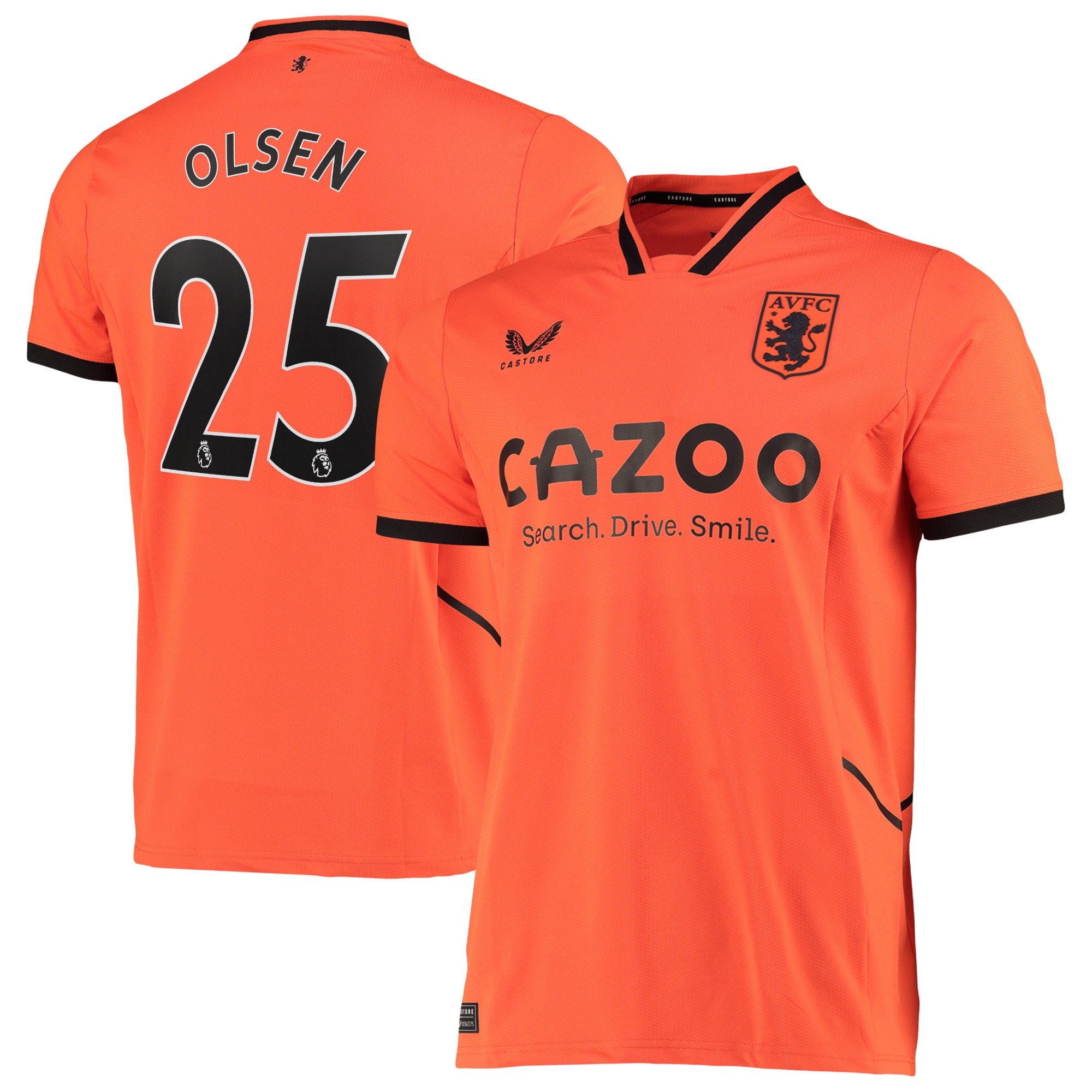 Men Aston Villa Away Shirts Robin Olsen Goalkeeper Shirt 2022-23 Olsen 25 Printing