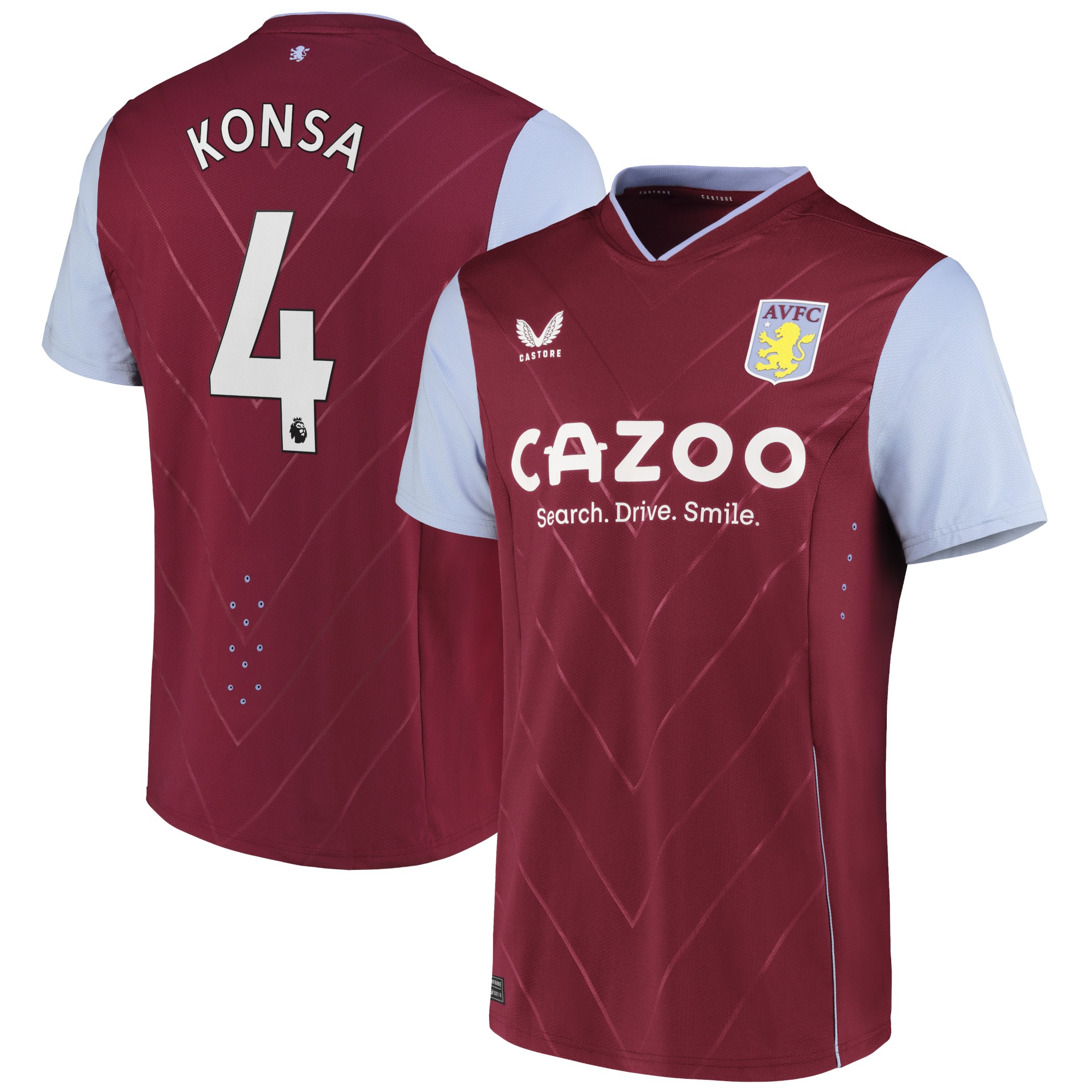 Men Aston Villa Home Shirts Ezri Konsa Pro Shirt 2022-23 Konsa 4 Printing