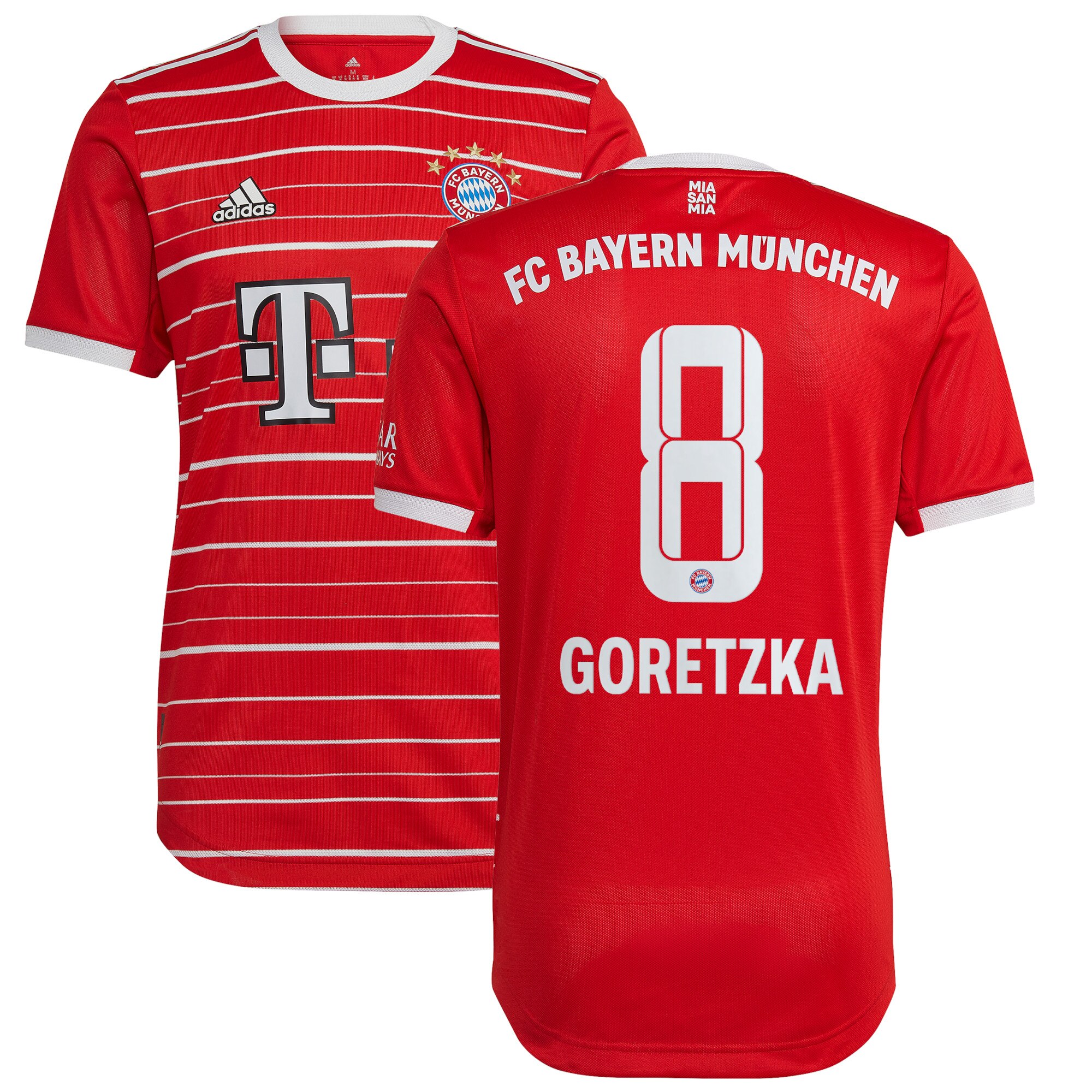 Men Bayern Munich Shirts Leon Goretzka Authentic Shirt 2022-23 Goretzka 8 Printing
