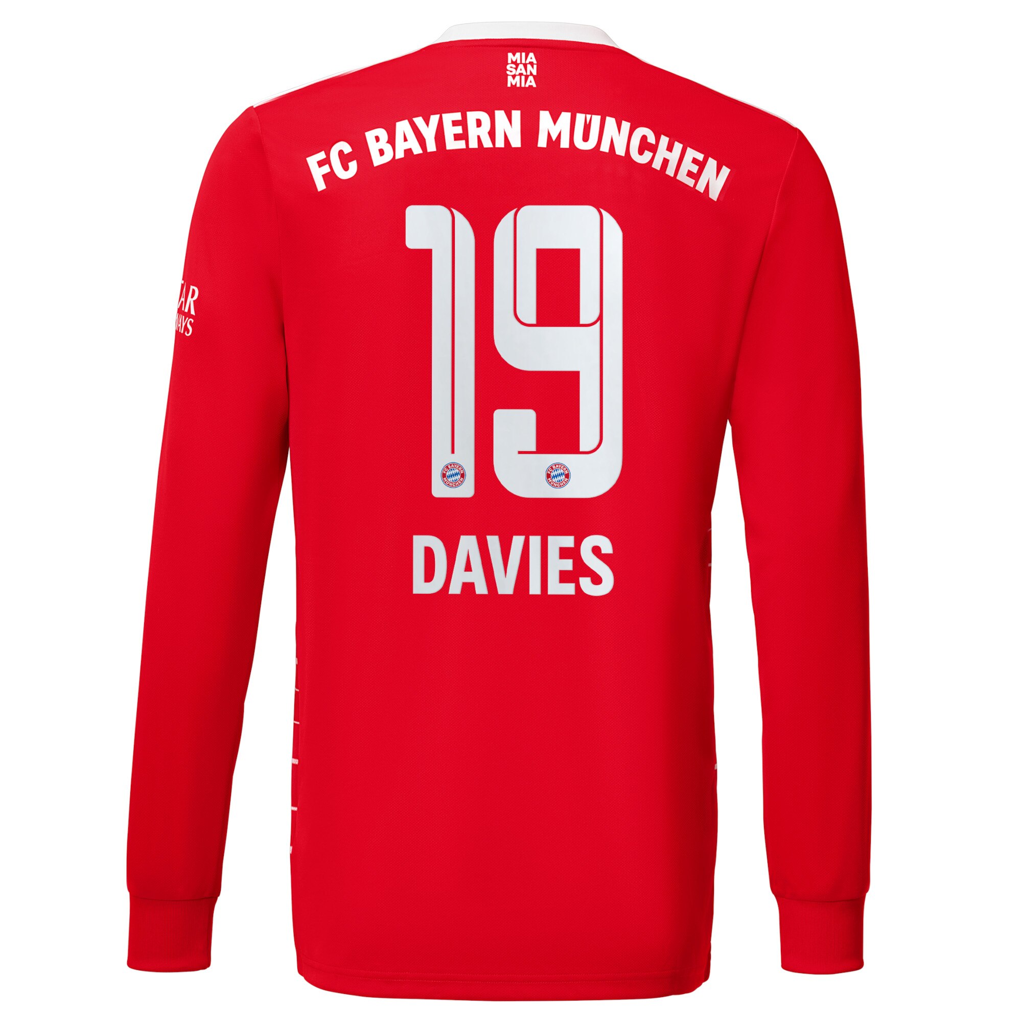 Men Bayern Munich Shirts Alphonso Davies Shirt 2022-23 Long Sleeve Davies 19 Printing