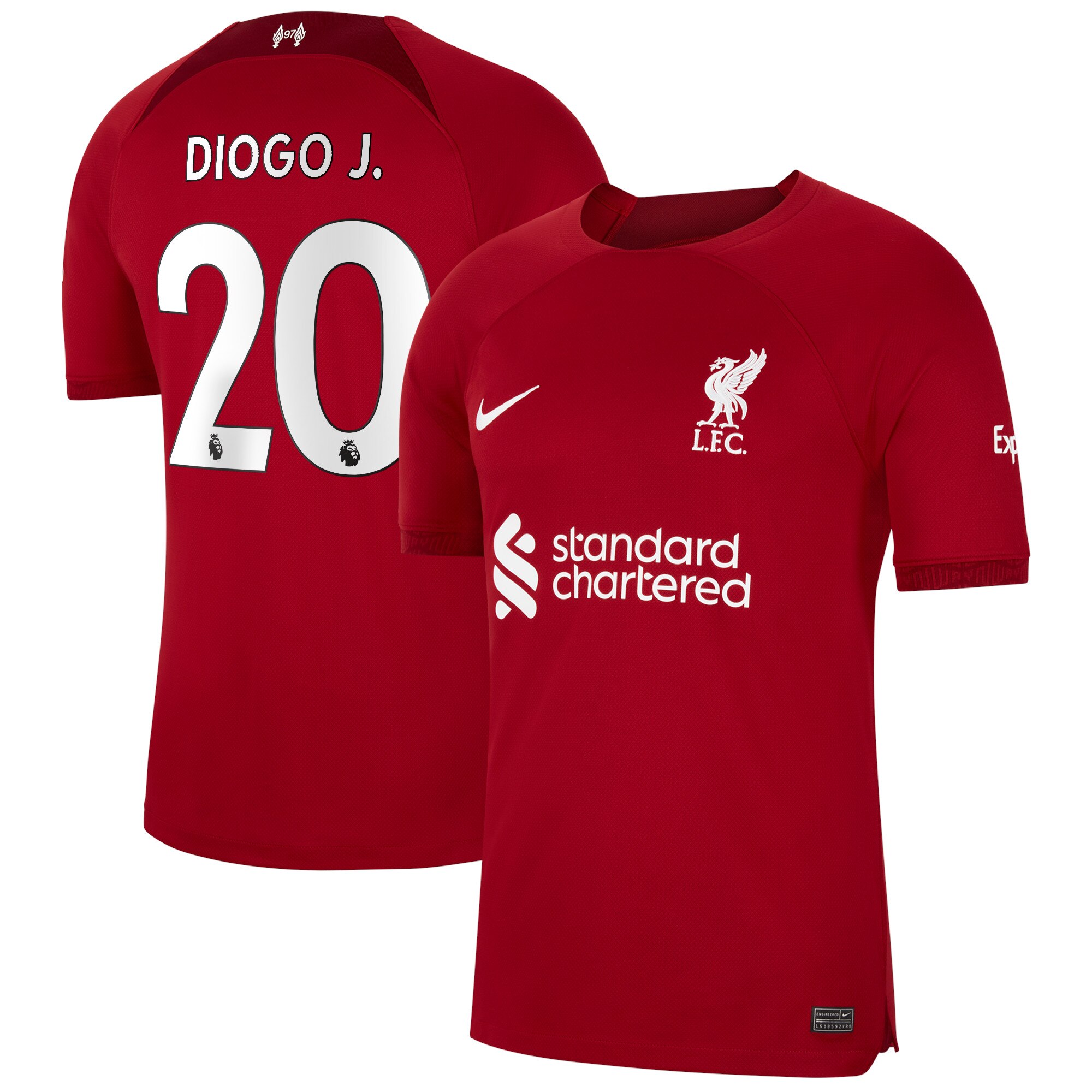Men Liverpool Home Shirts Stadium Shirt 2022-23 Diogo J. 20 Printing