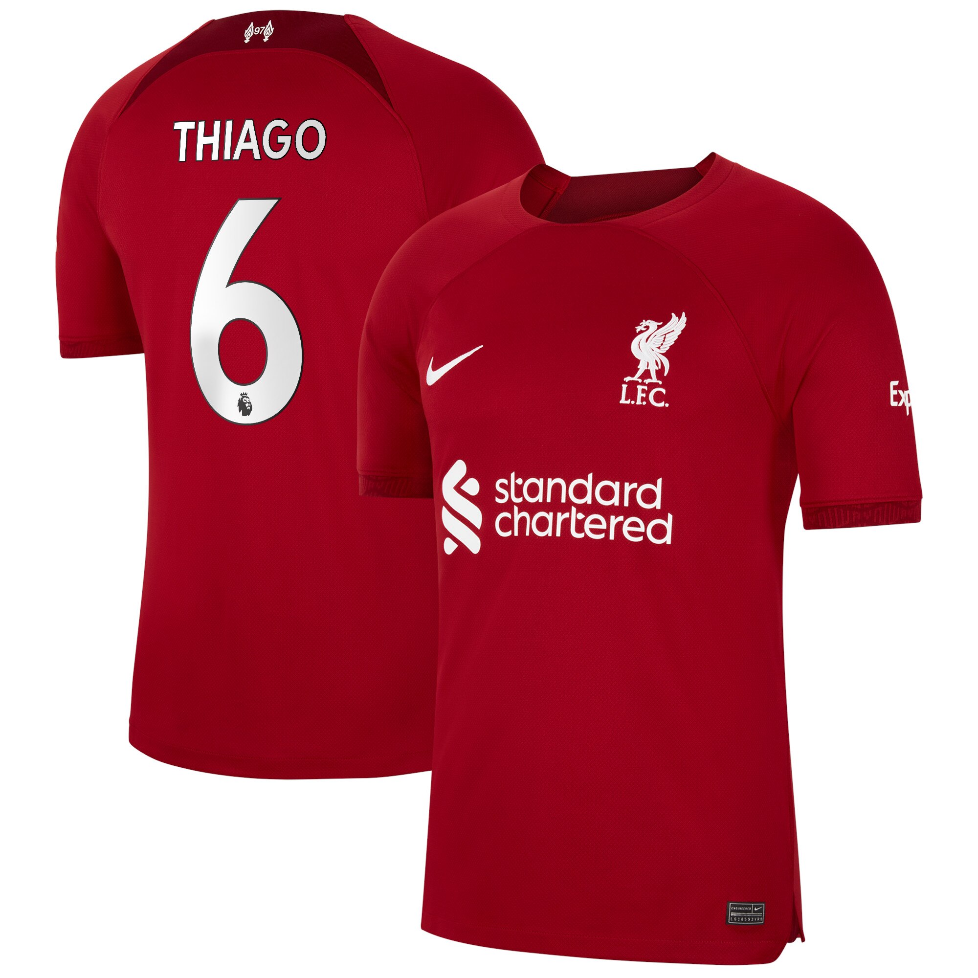 Men Liverpool Home Shirts Stadium Shirt 2022-23 Thiago 6 Printing