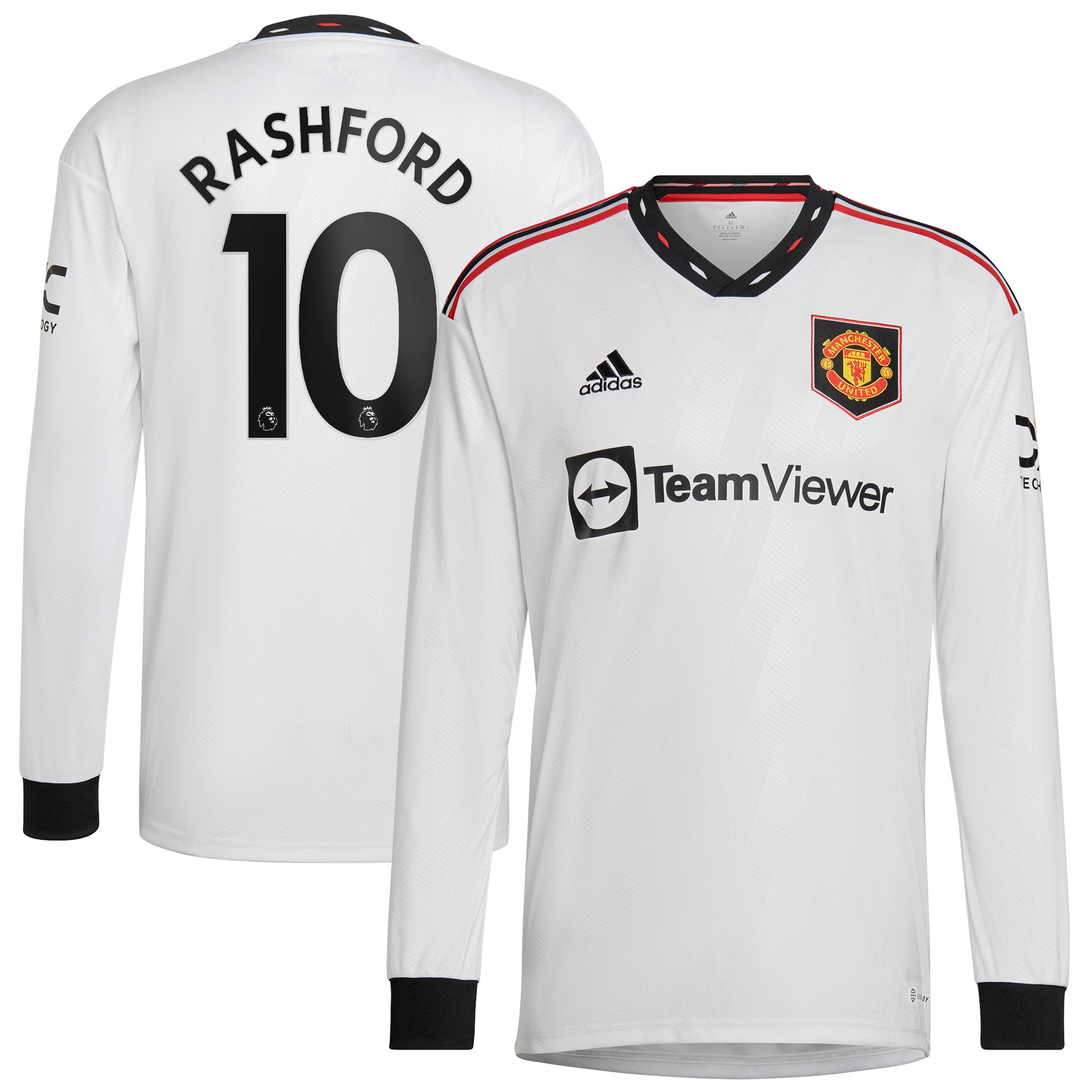 Men Manchester United Away Shirts Marcus Rashford Shirt 2022-23 Long Sleeve Rashford 10 Printing