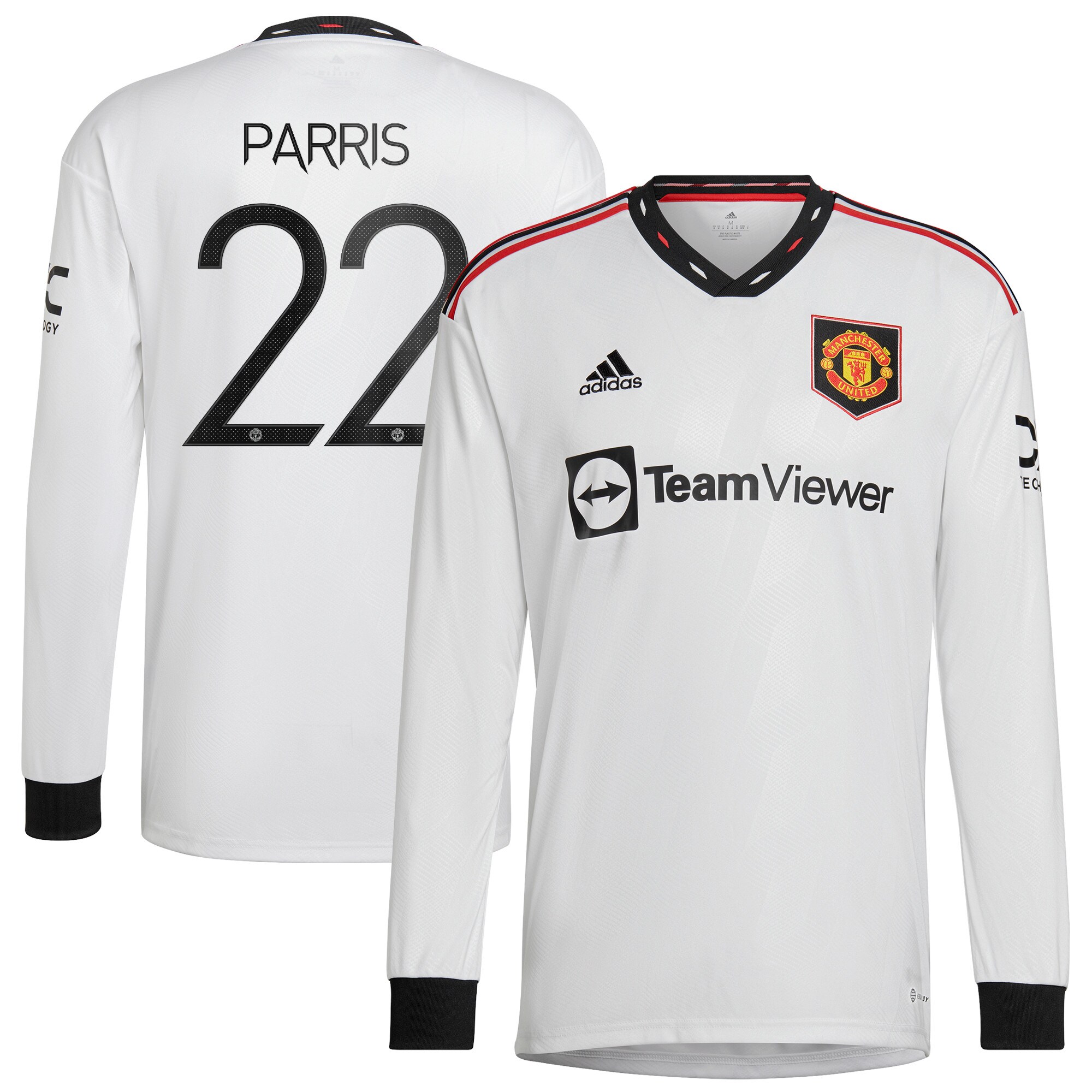 Men Manchester United Away Shirts Nikita Parris Cup Shirt 2022-23 Long Sleeve Parris 22 Printing