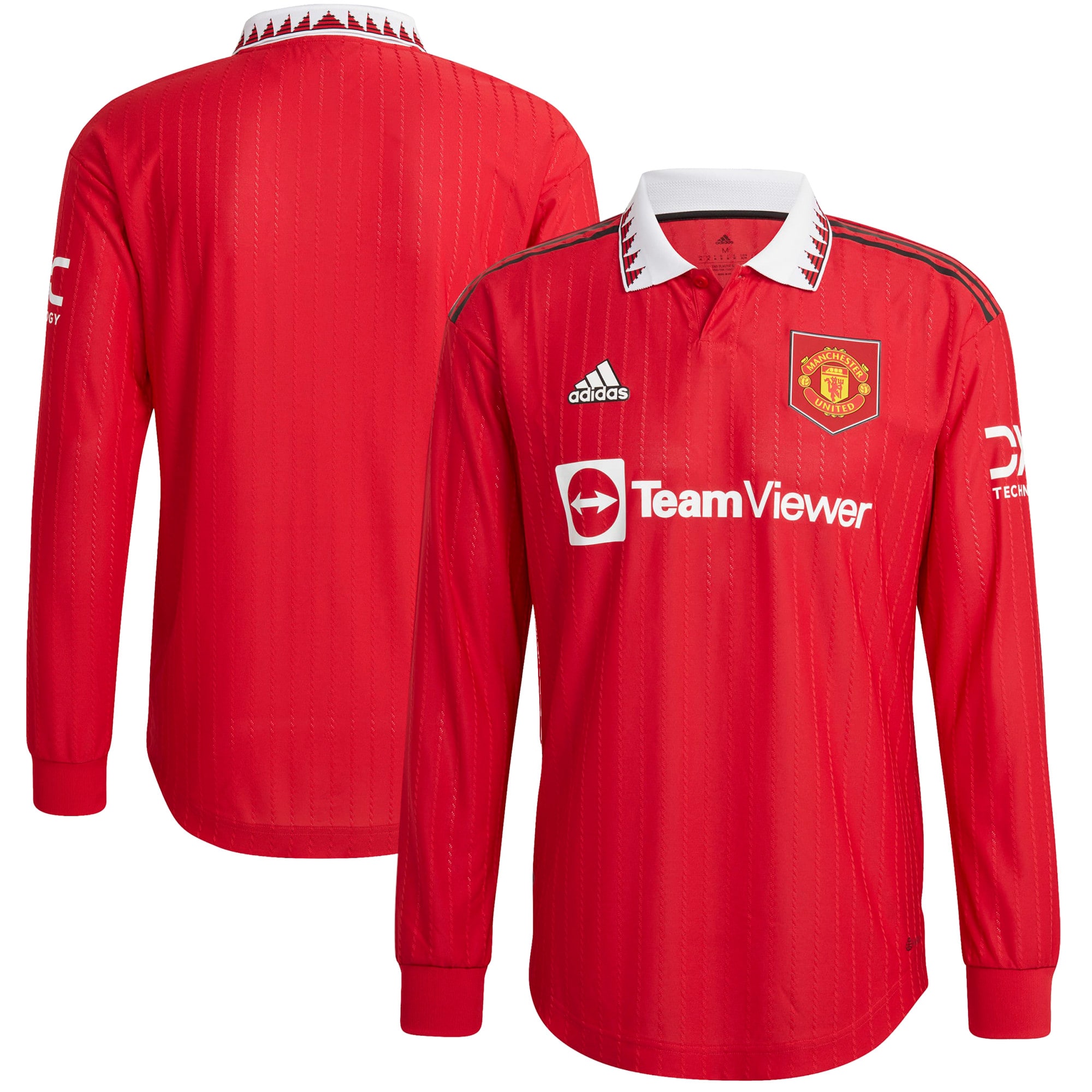 Men Manchester United Home Shirts Authentic Shirt 2022-23 Long Sleeve Printing