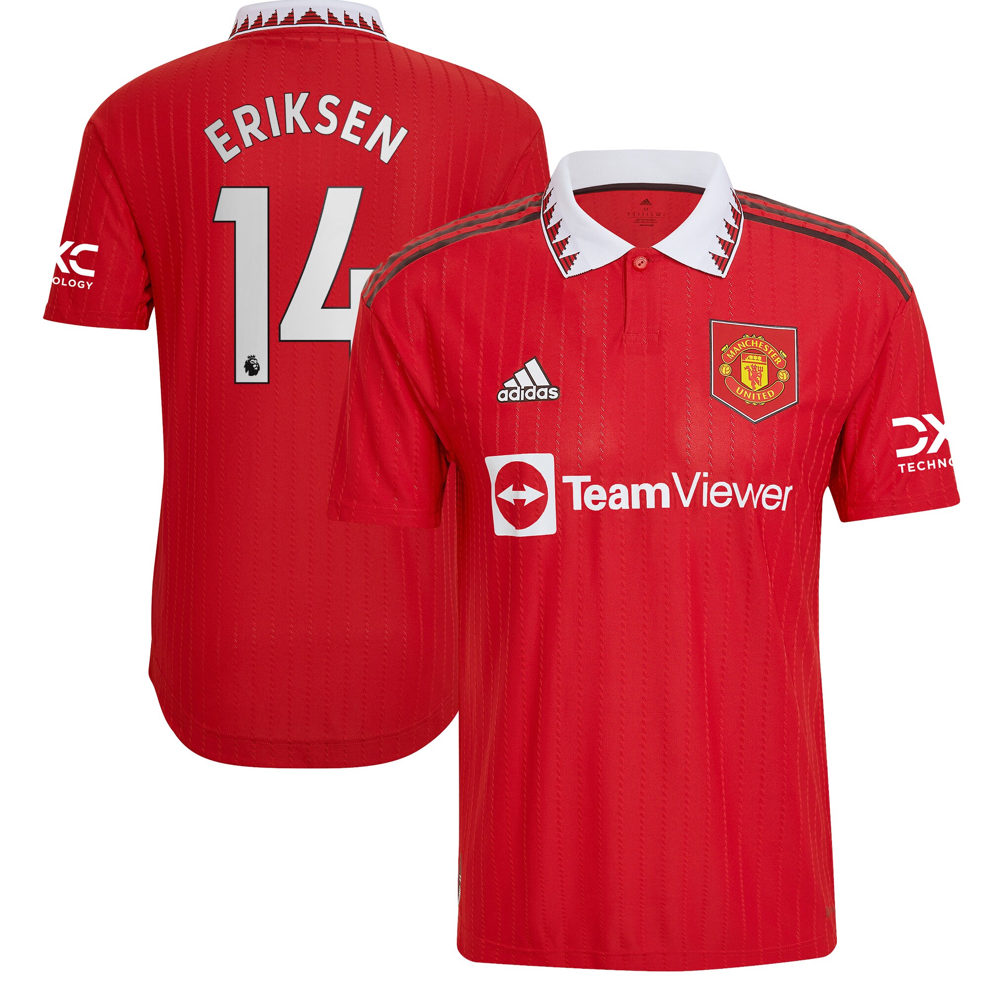 Men Manchester United Home Shirts Christian Eriksen Authentic Shirt 2022-23 Eriksen 14 Printing