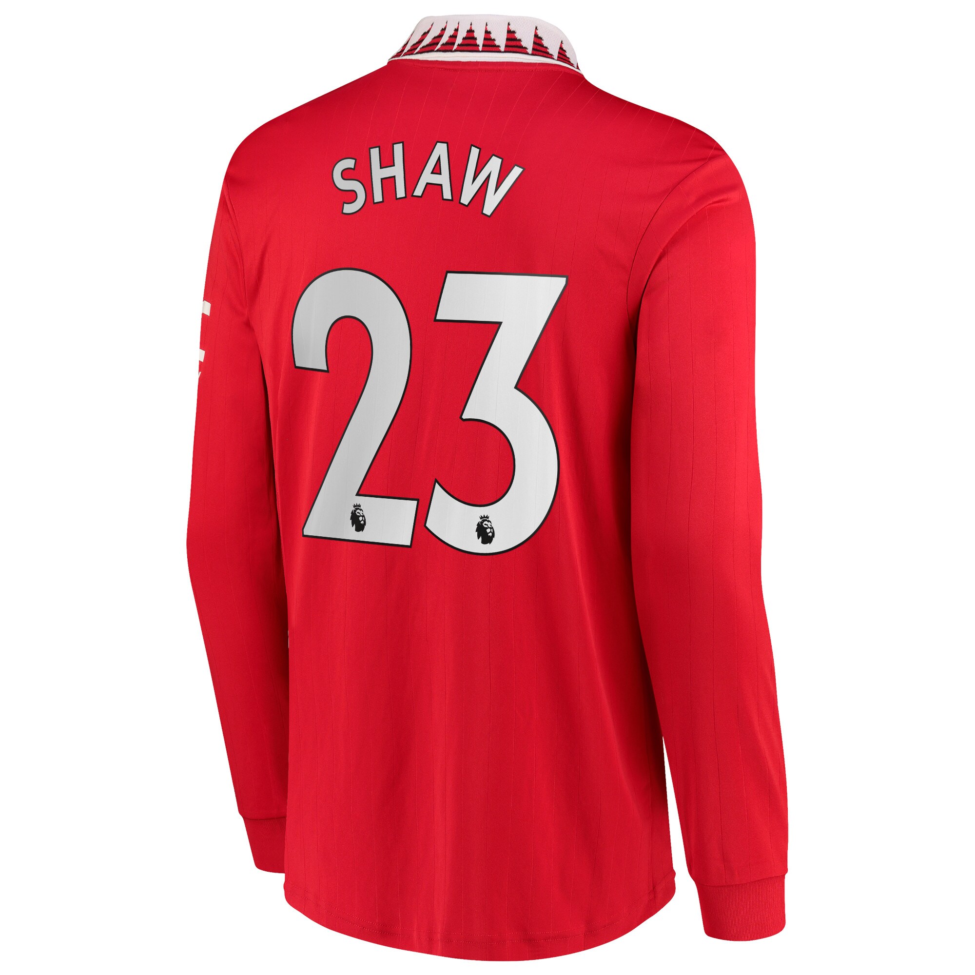 Men Manchester United Home Shirts Luke Shaw Shirt 2022-23 Long Sleeve Shaw 23 Printing